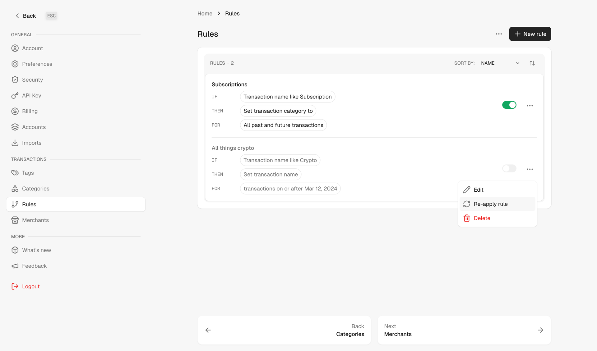 Maybe Finance screen example