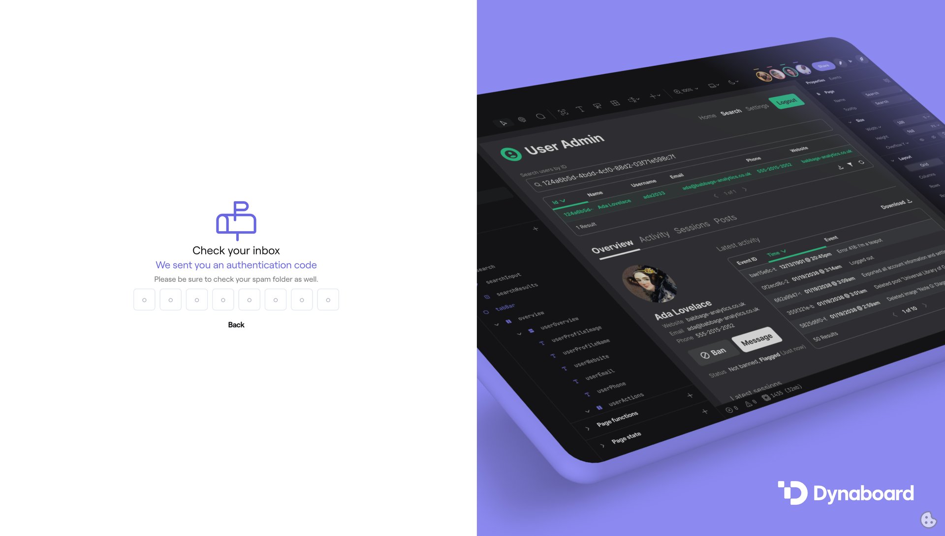 Dynaboard
				verification page example