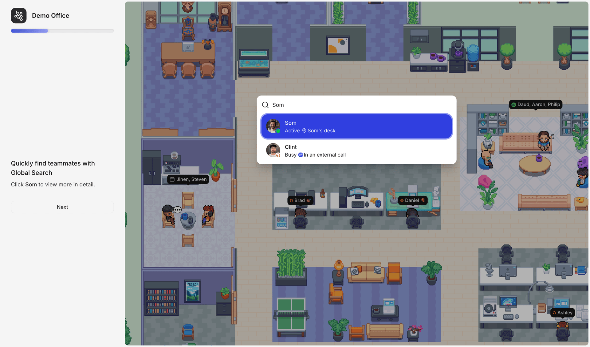 Gather screen example