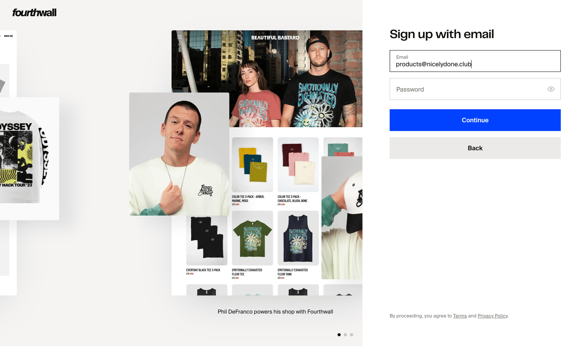 Fourthwall screen example