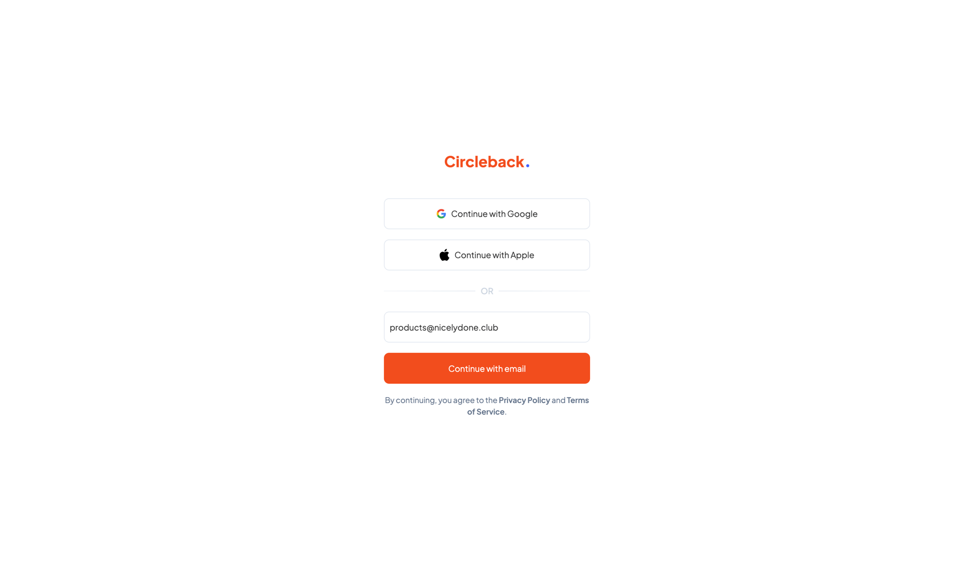 Circleback
			     ux ui design