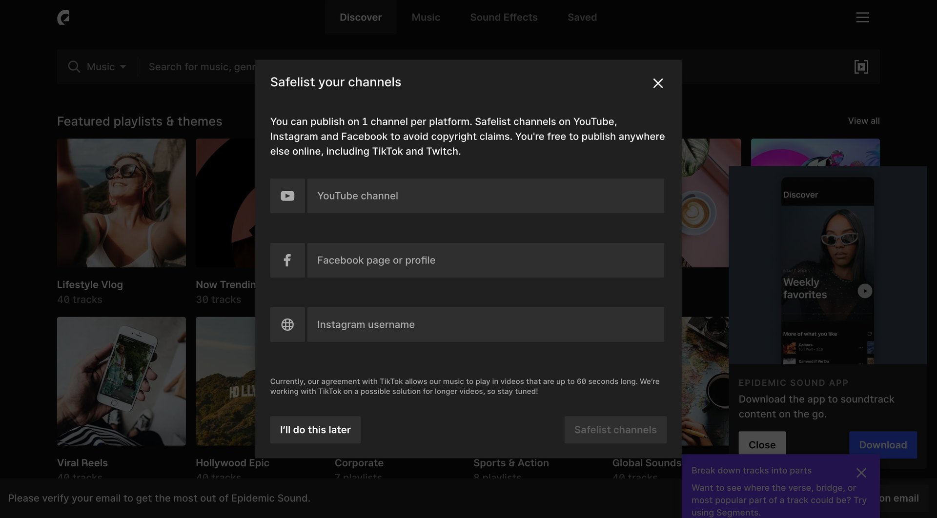 Epidemic Sound
			        ux ui design