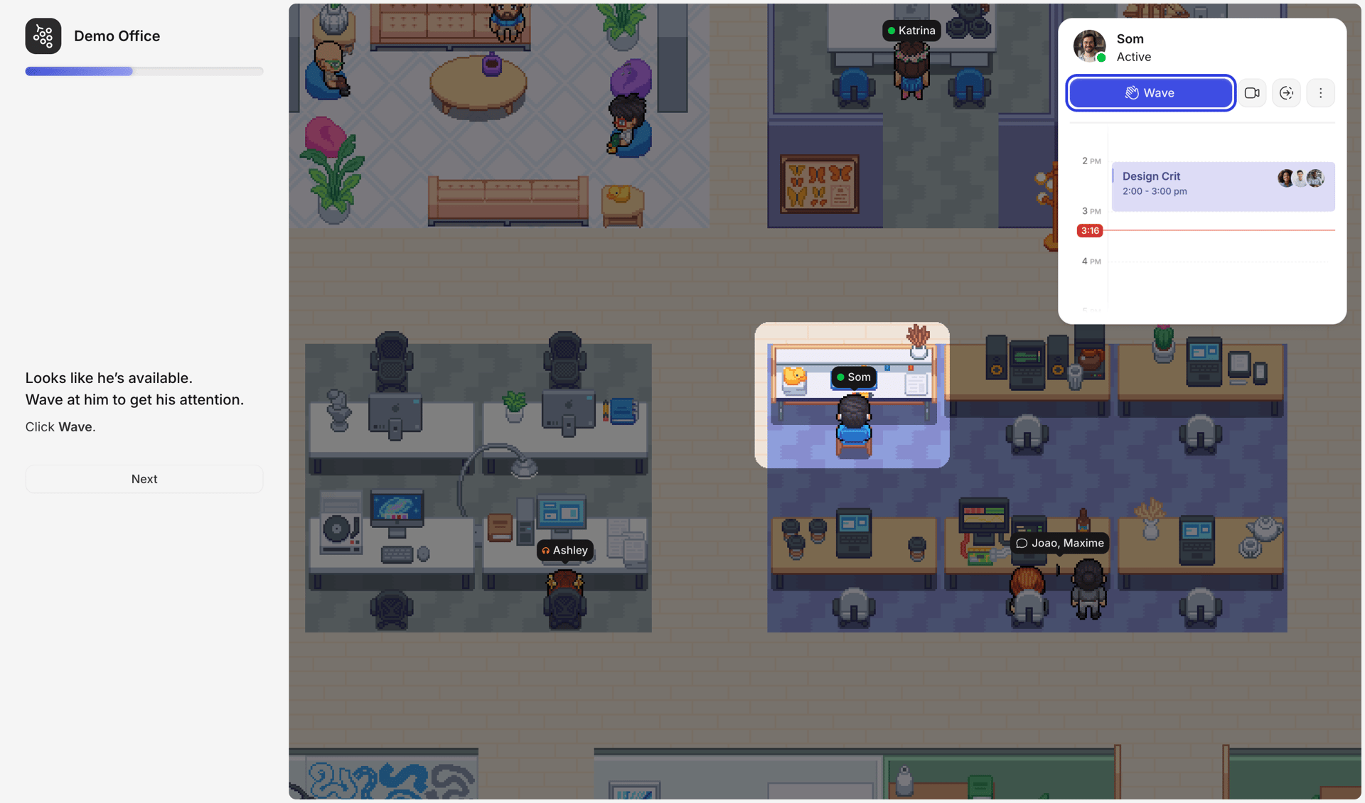 Gather screen example