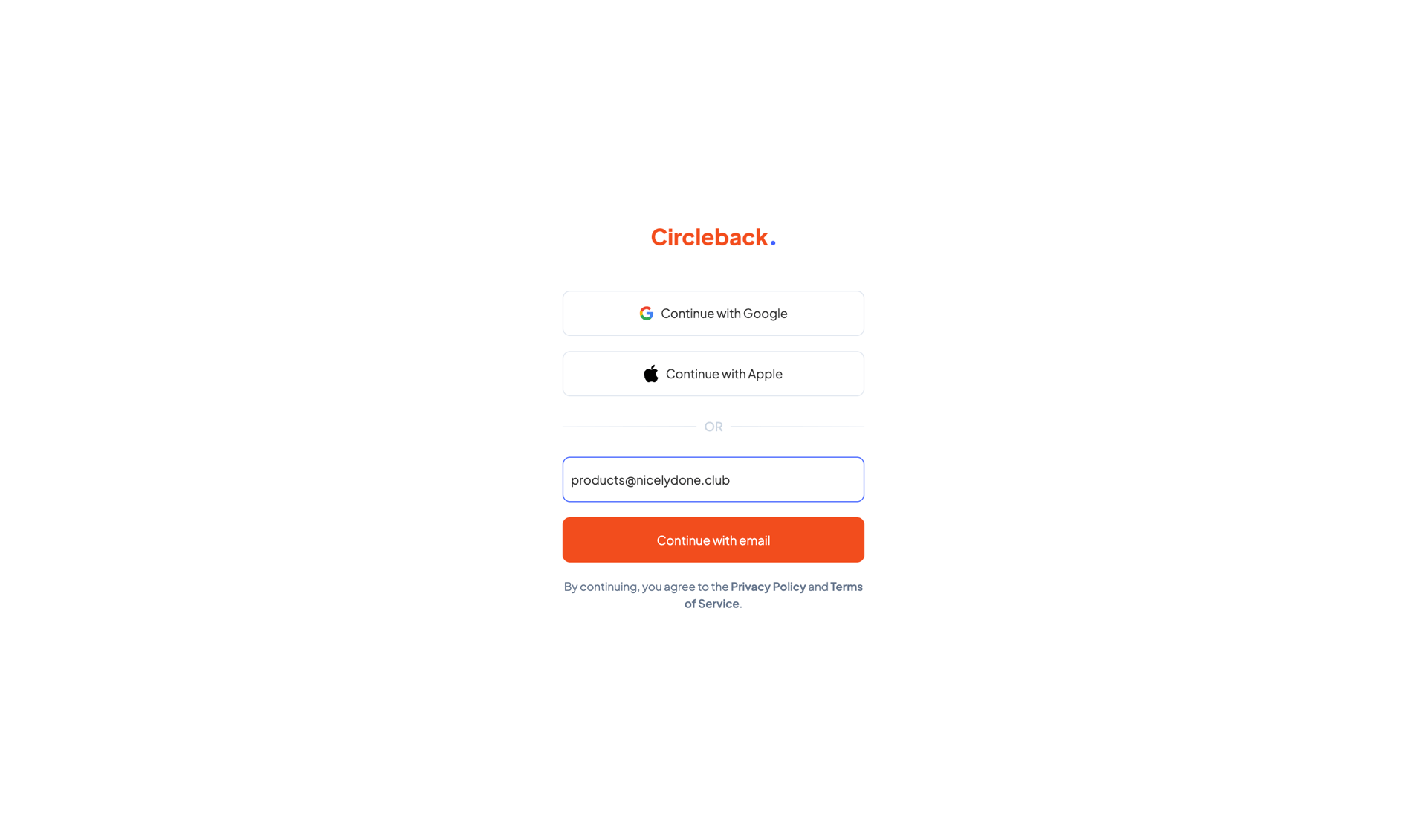 Circleback
			     ux ui design