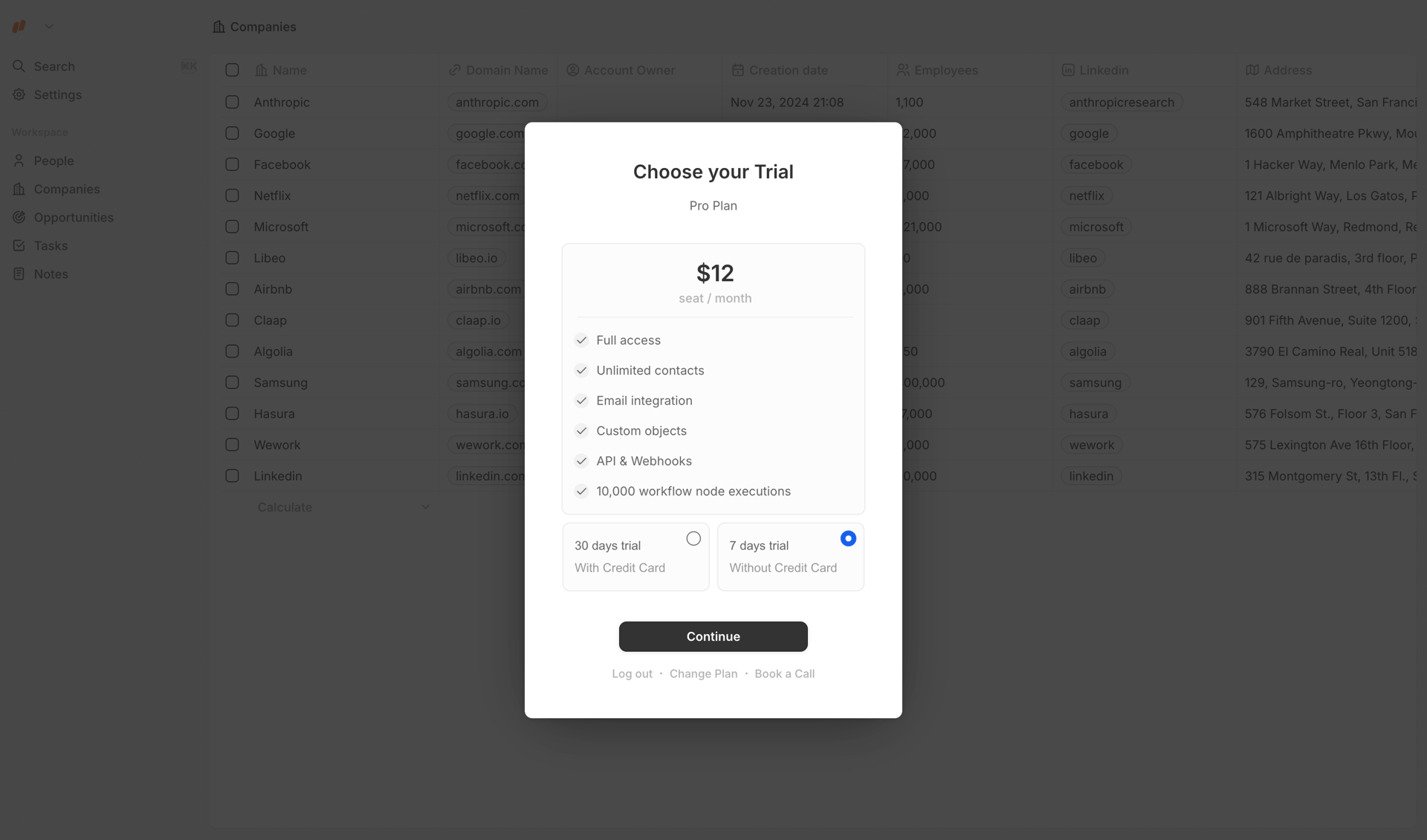 Twenty screen example