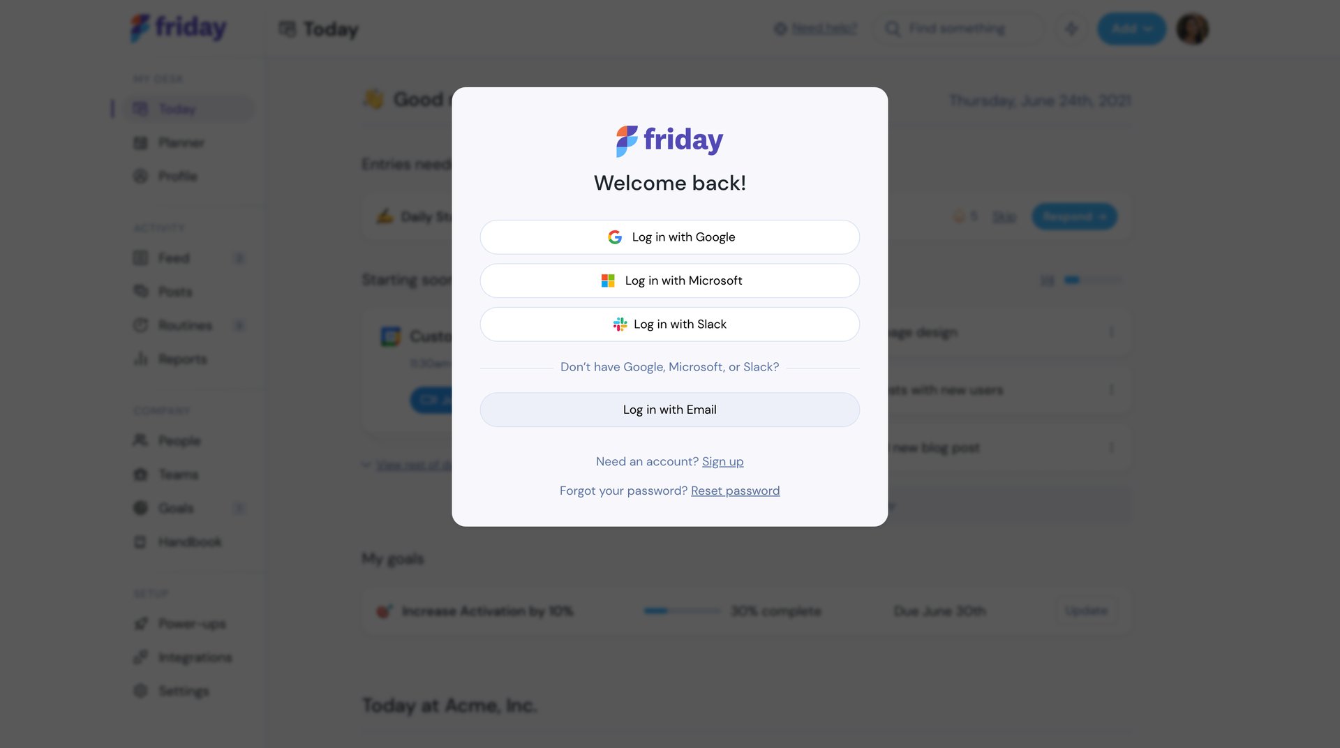 Friday
				signin page example