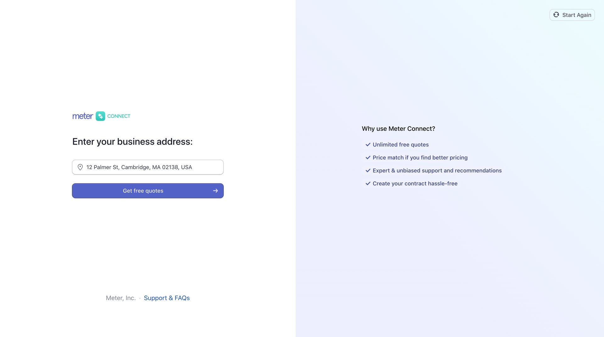 Meter
				signup page example