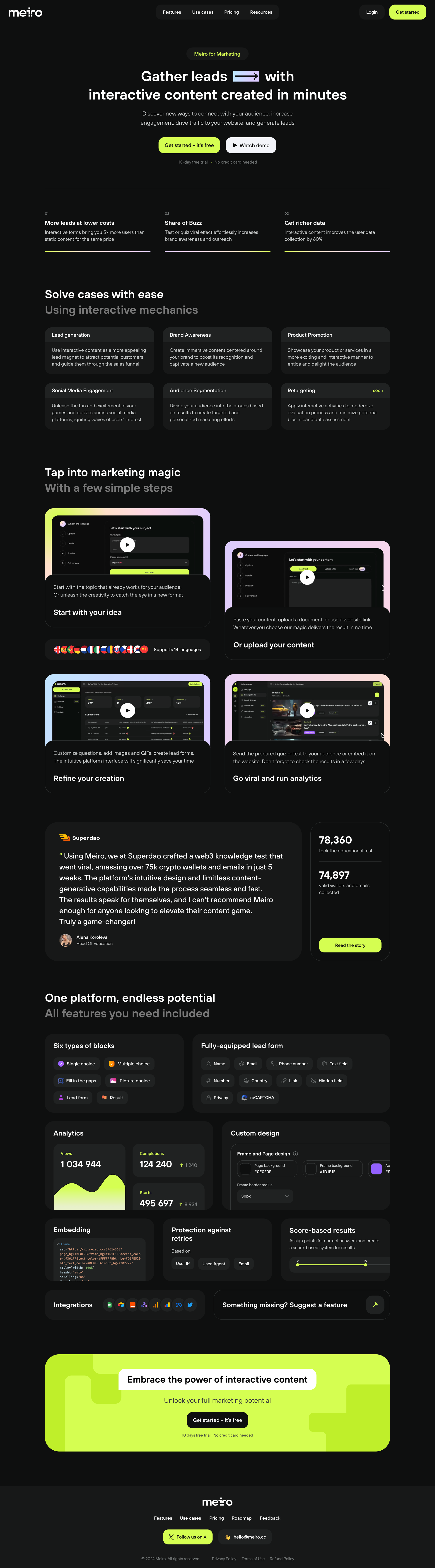 Meiro
				use cases page example