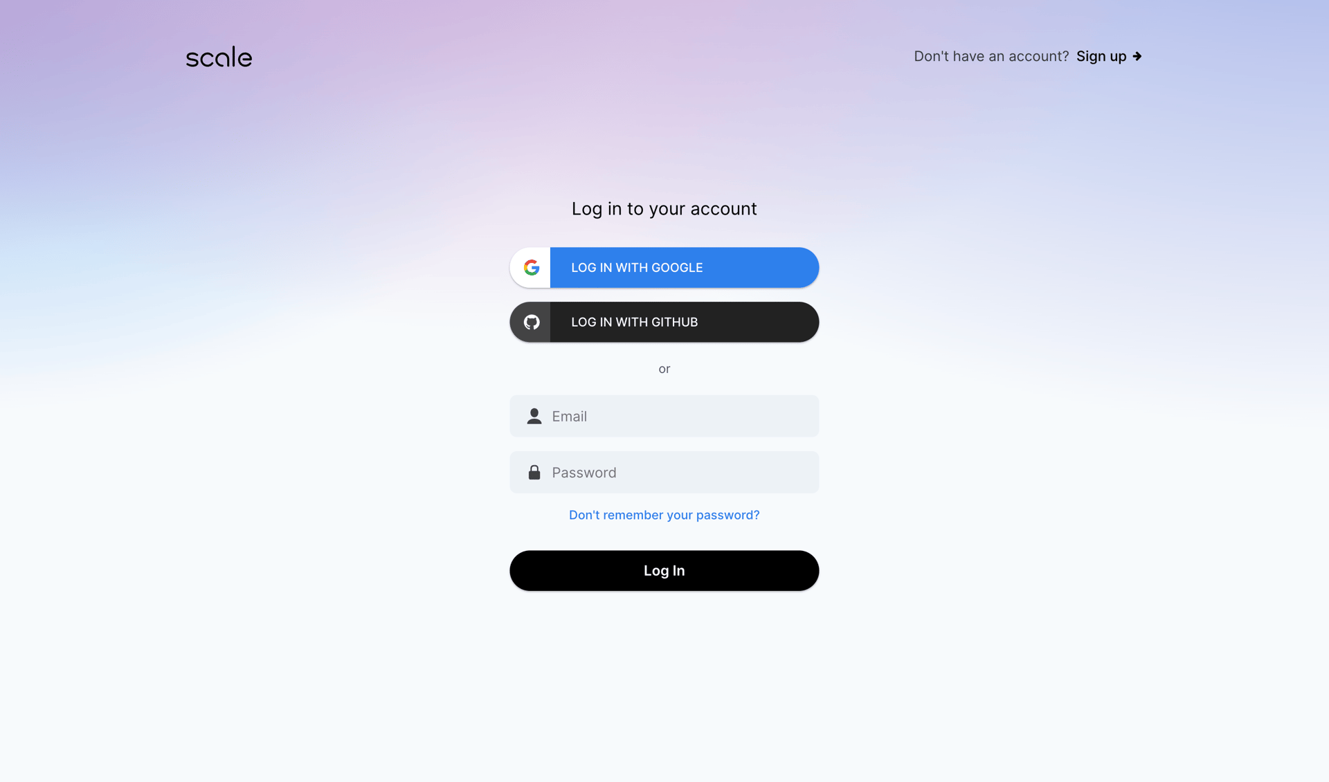 Scale
			login authentication user account login page form ux ui design