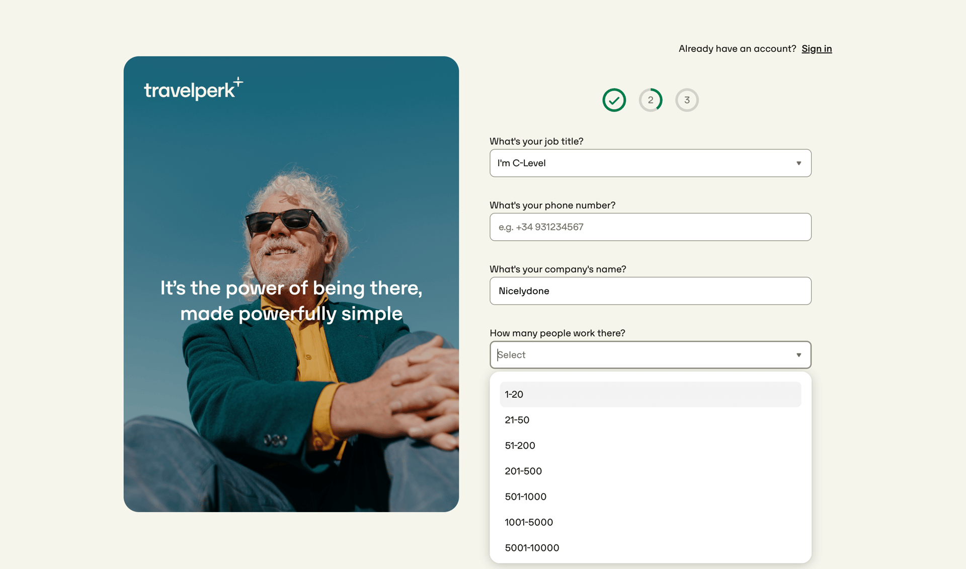 Travelperk screen example