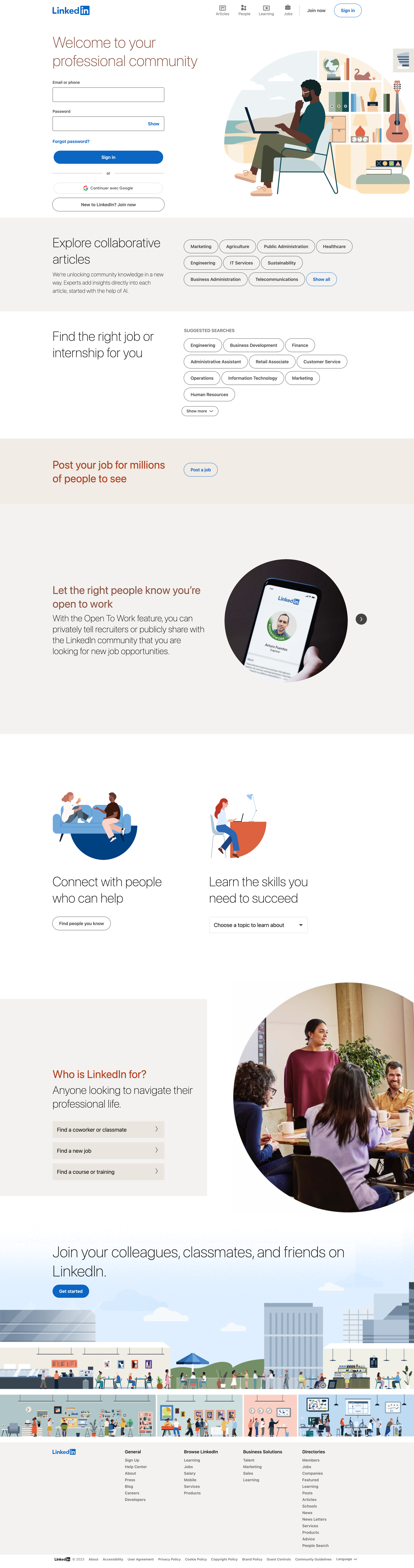 Linkedin screen example