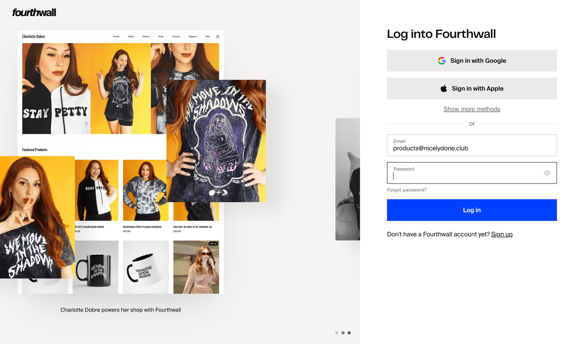 Fourthwall screen example