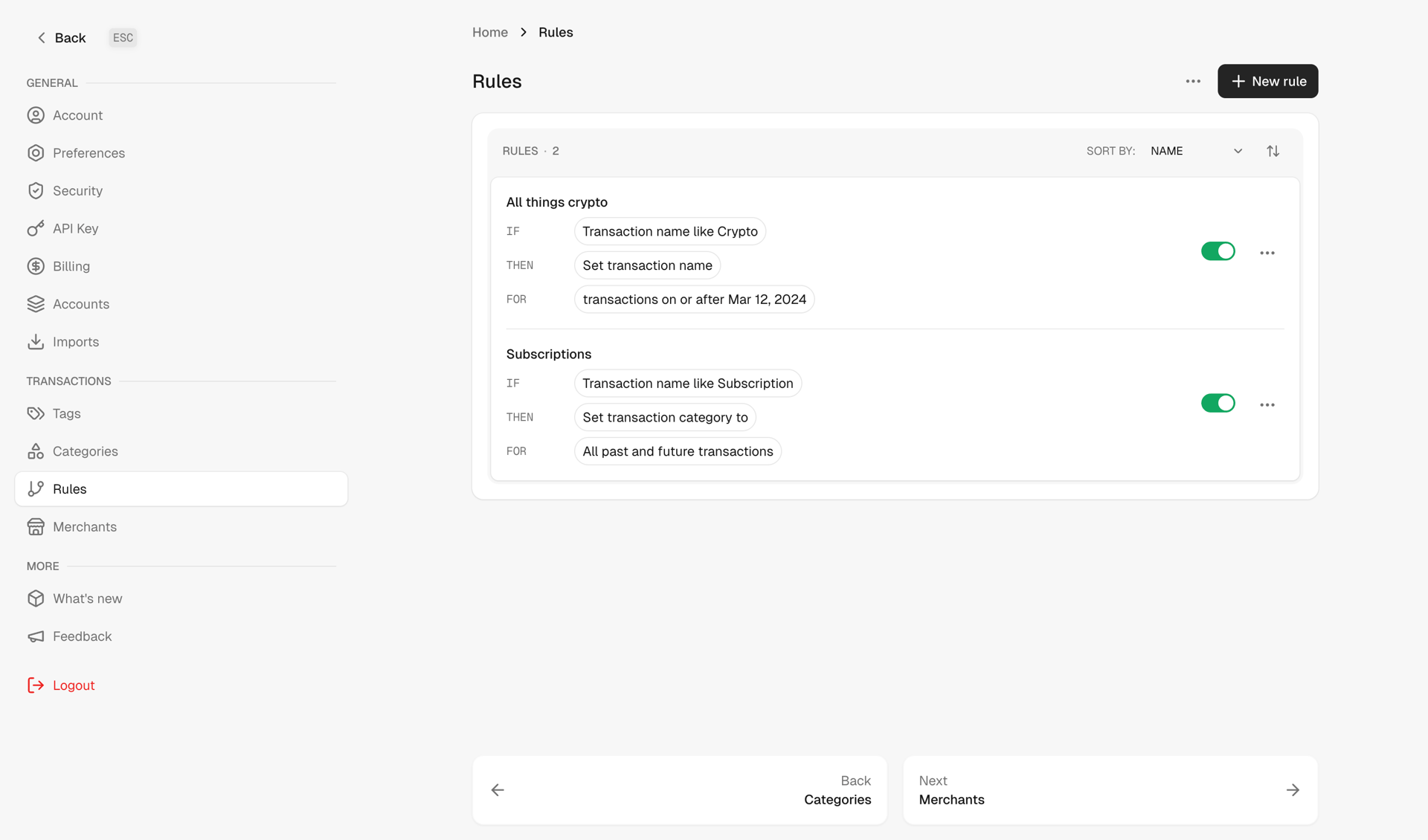 Maybe Finance screen example