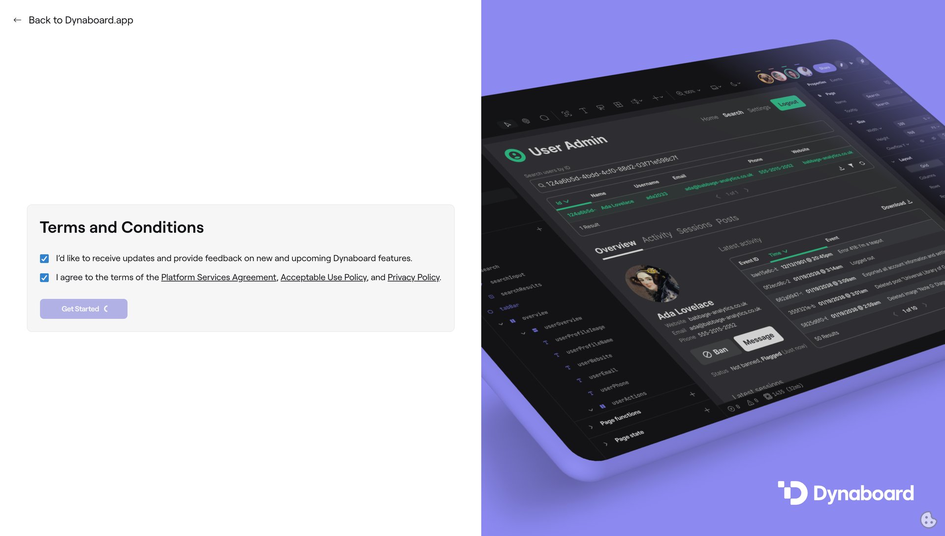 Dynaboard
			             ux ui design