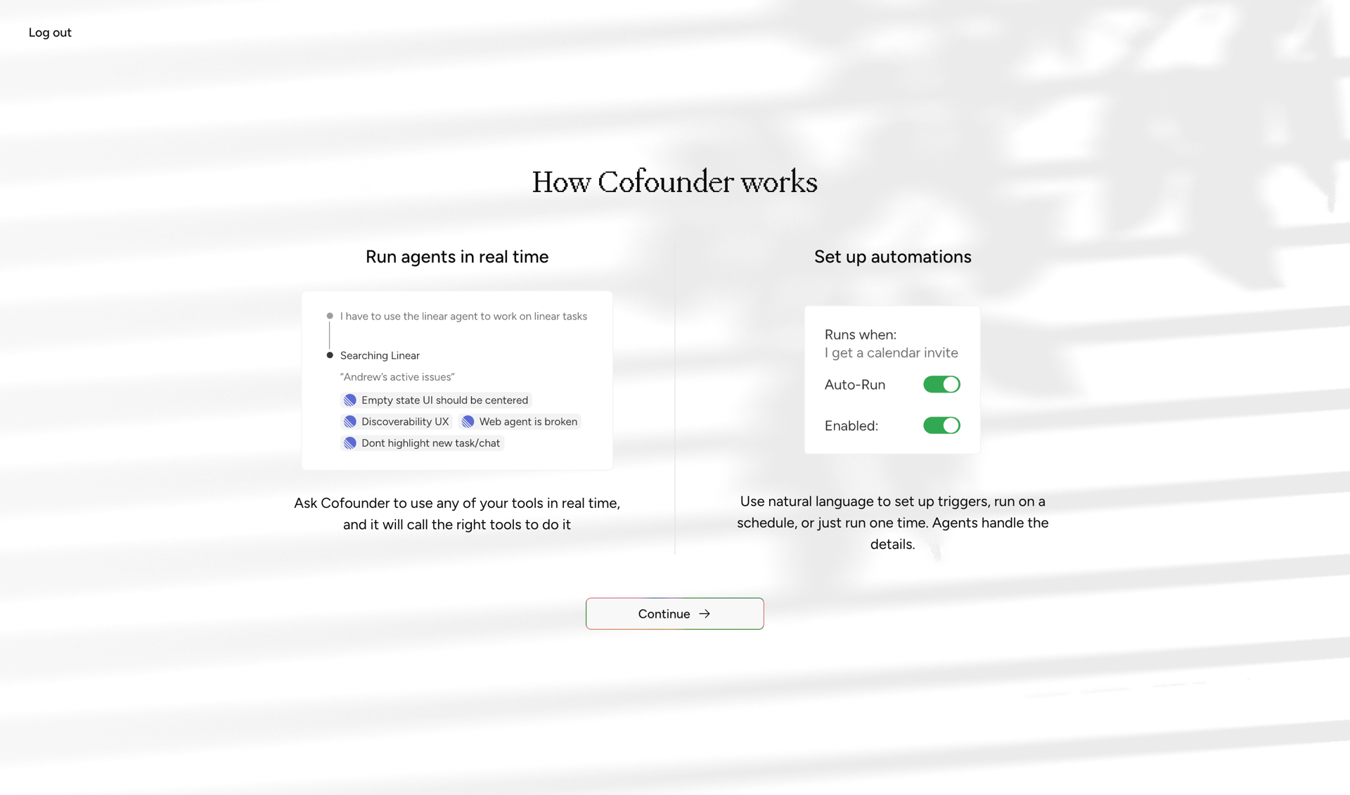 Cofounder screen example