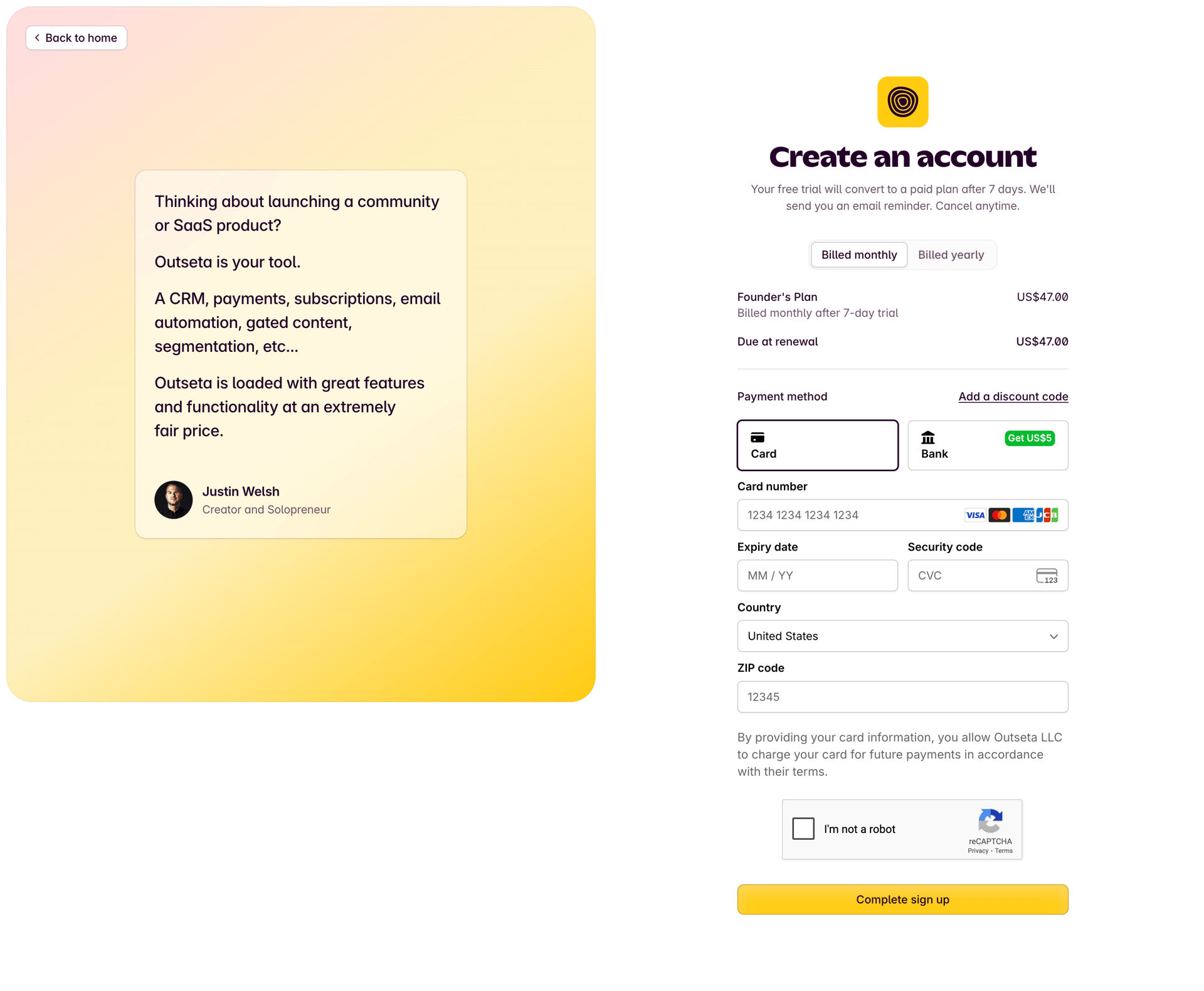 Outseta
			         ux ui design