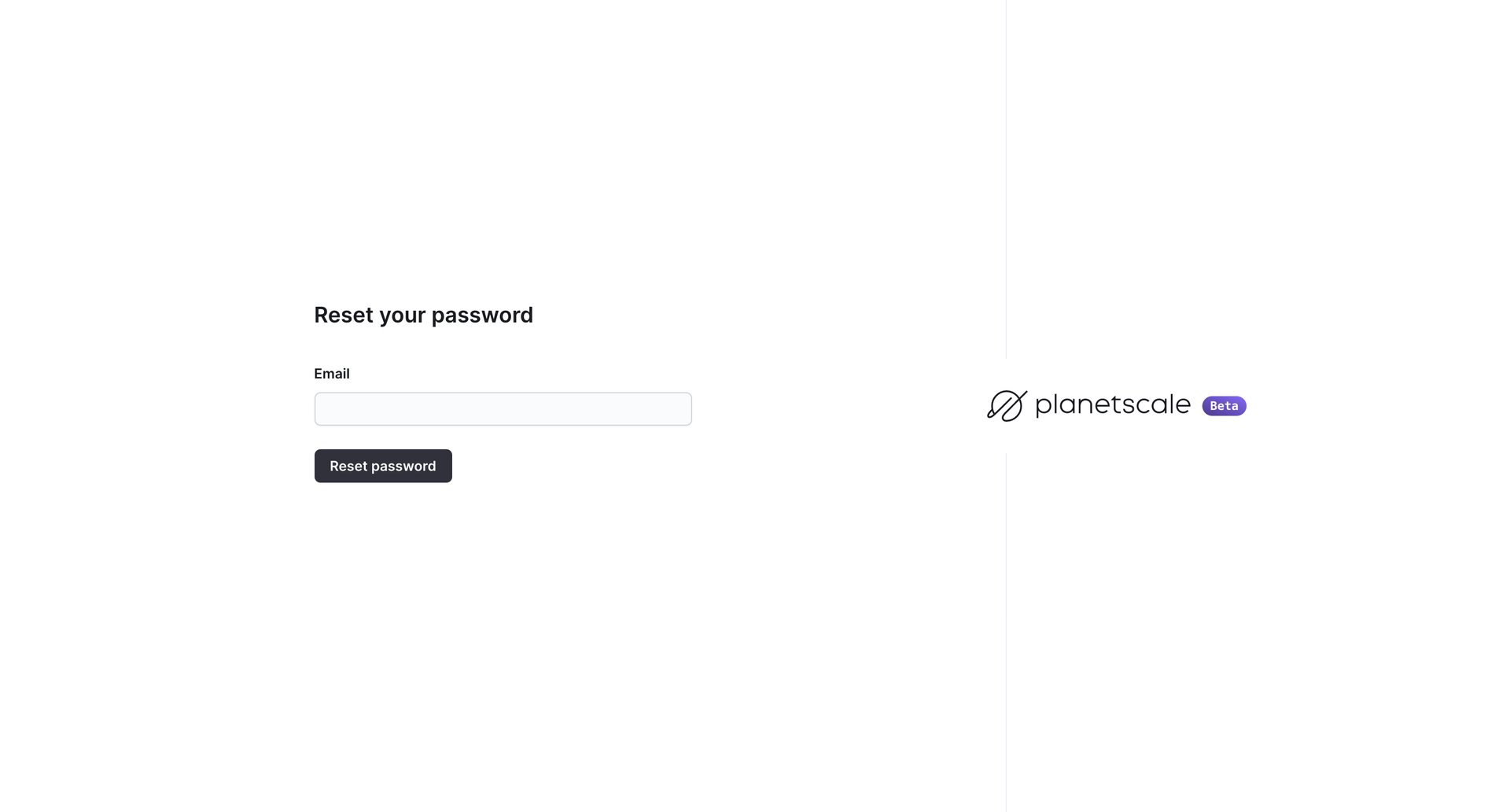 PlanetScale
				password reset page example