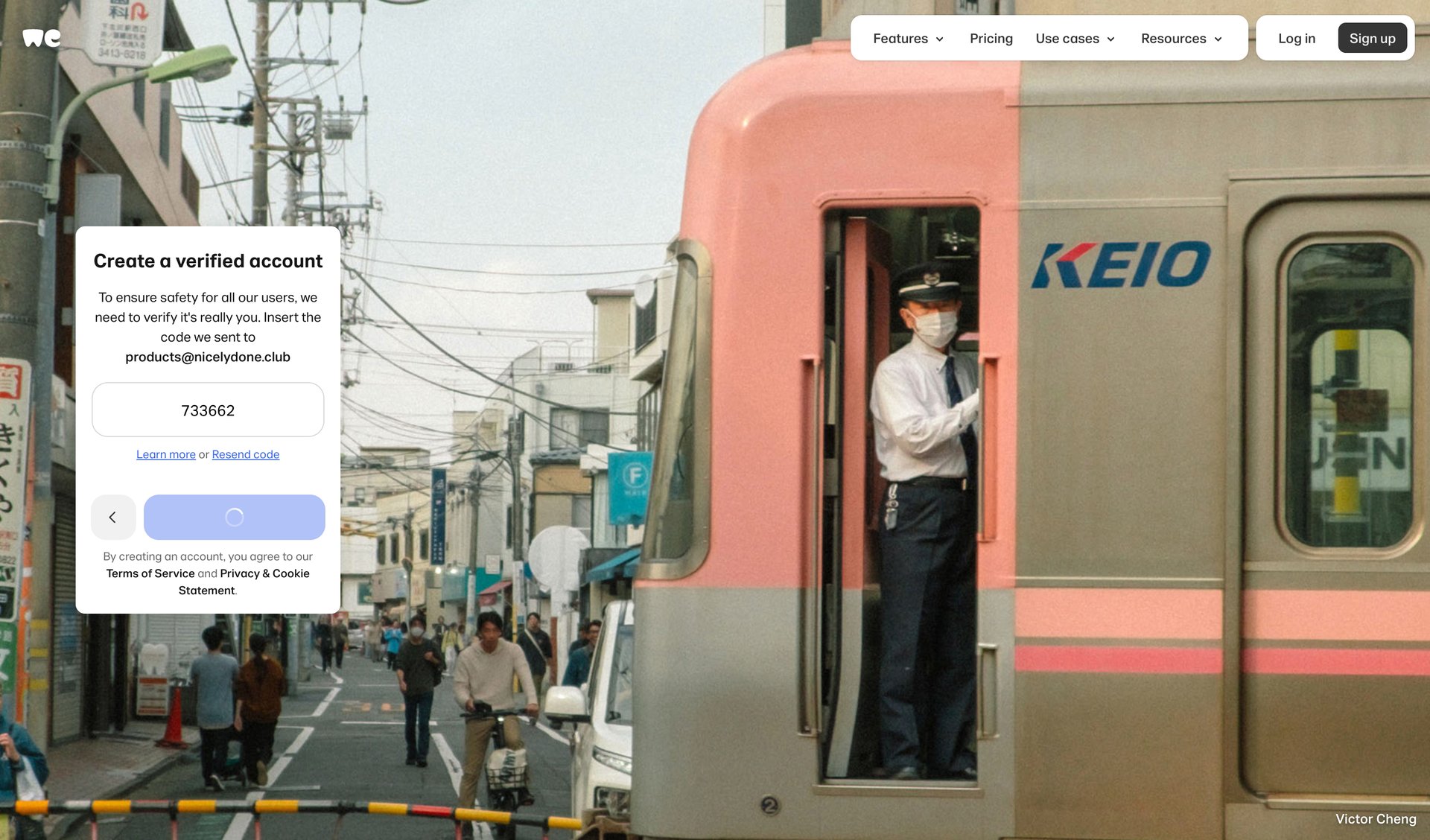 WeTransfer
				landing page page example