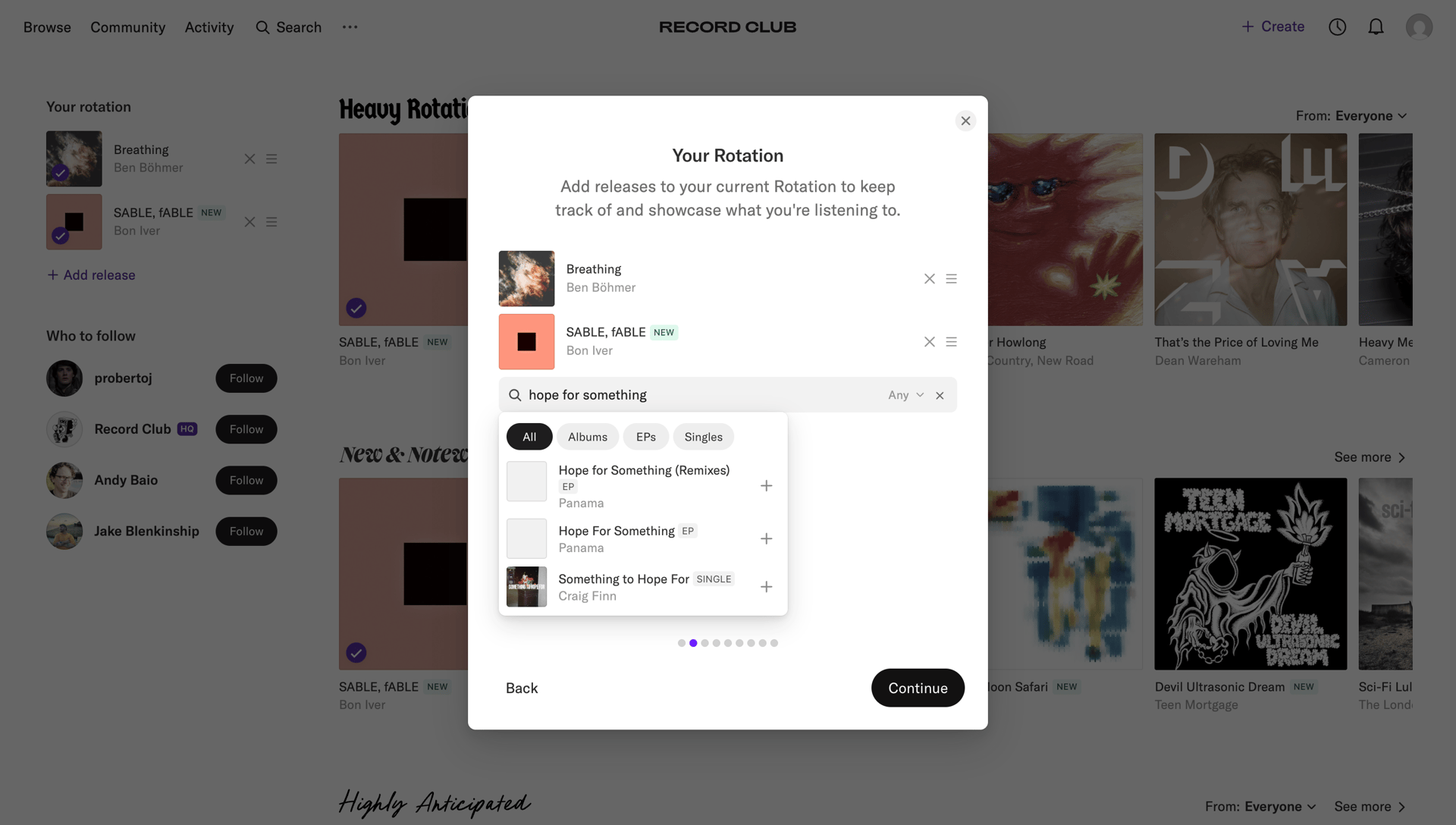 Record club
			   ux ui design