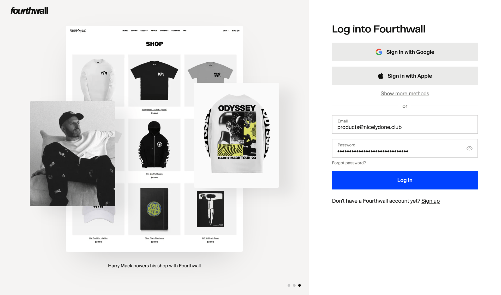 Fourthwall screen example