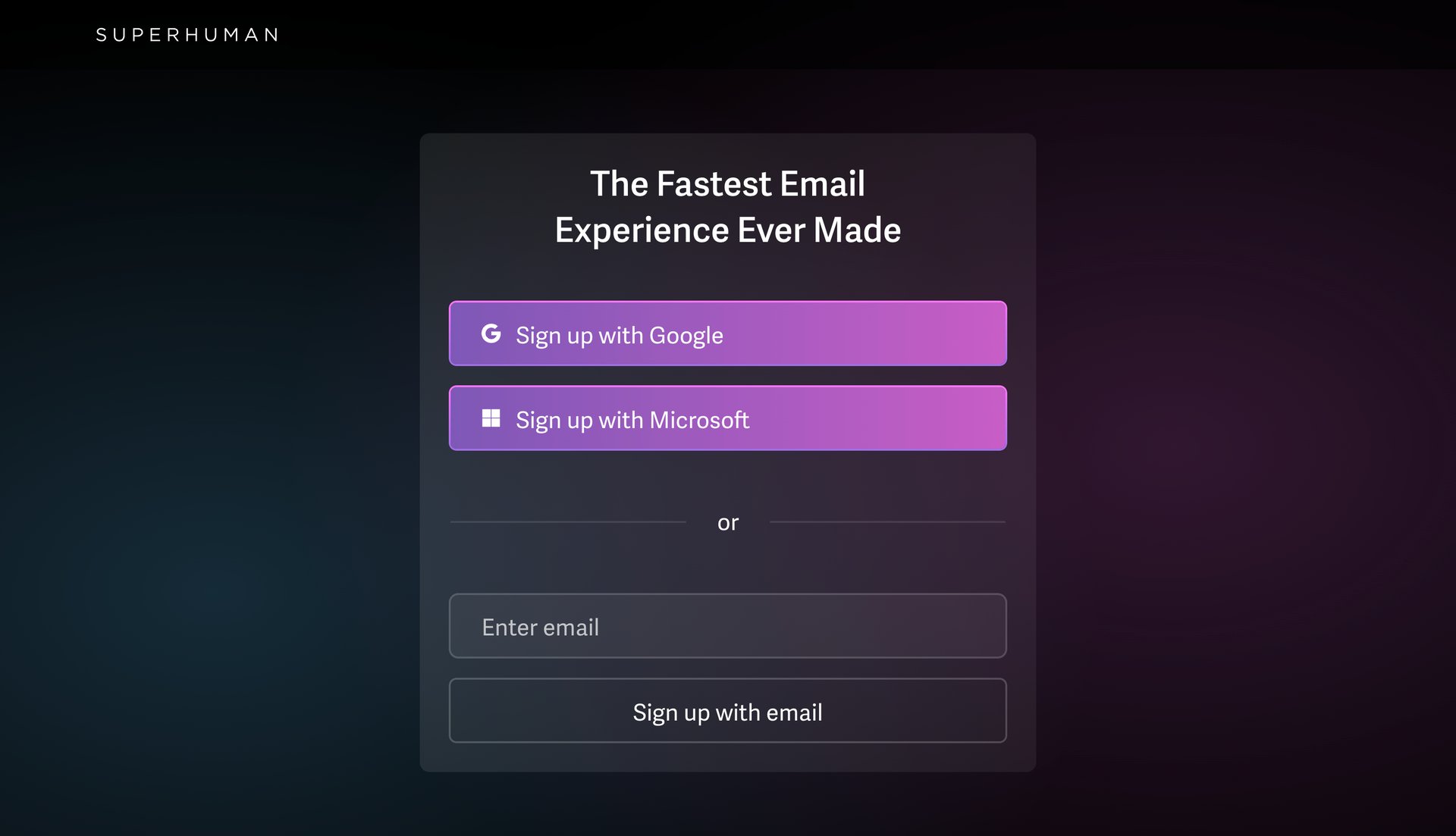 Superhuman
				signin page example