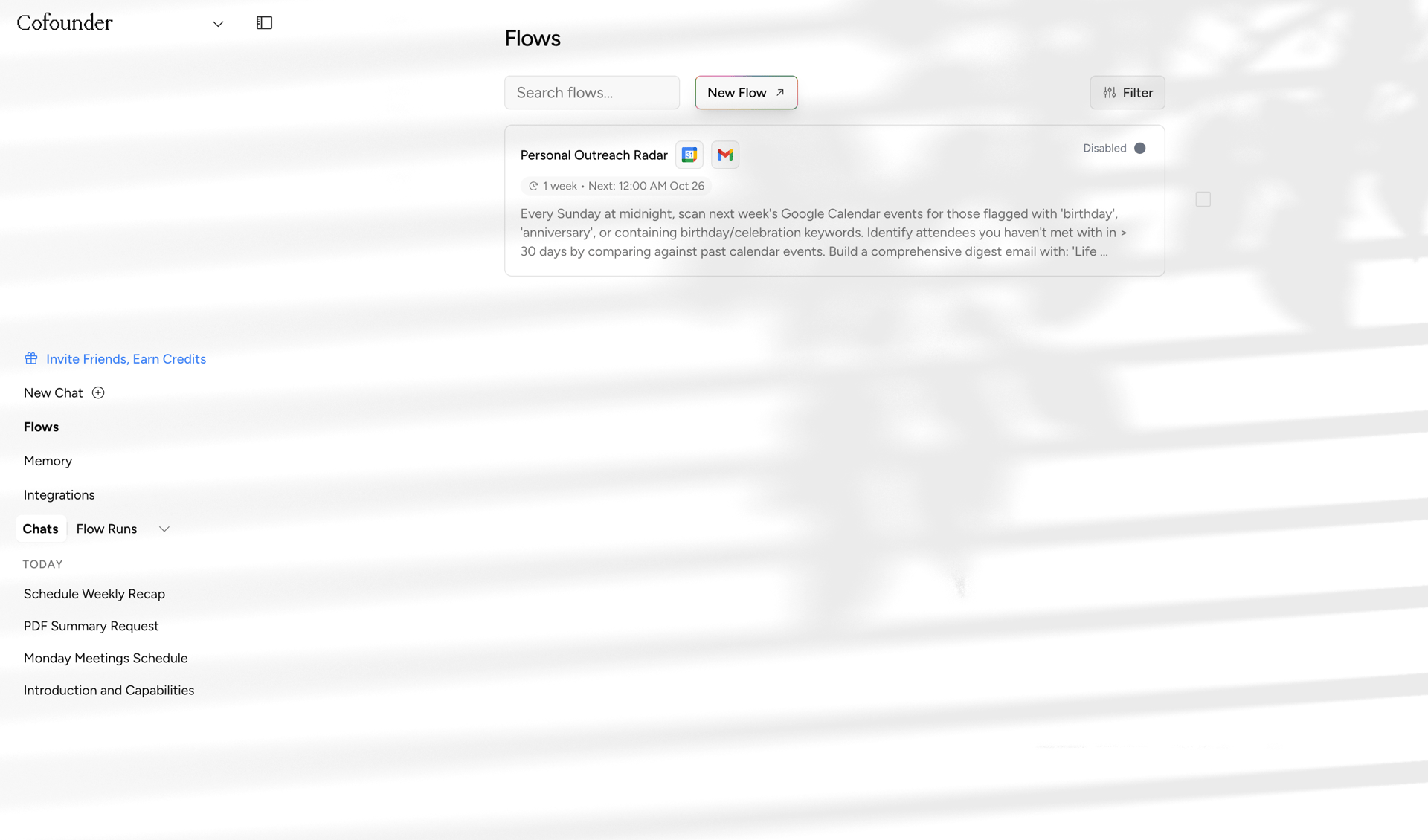 Cofounder screen example