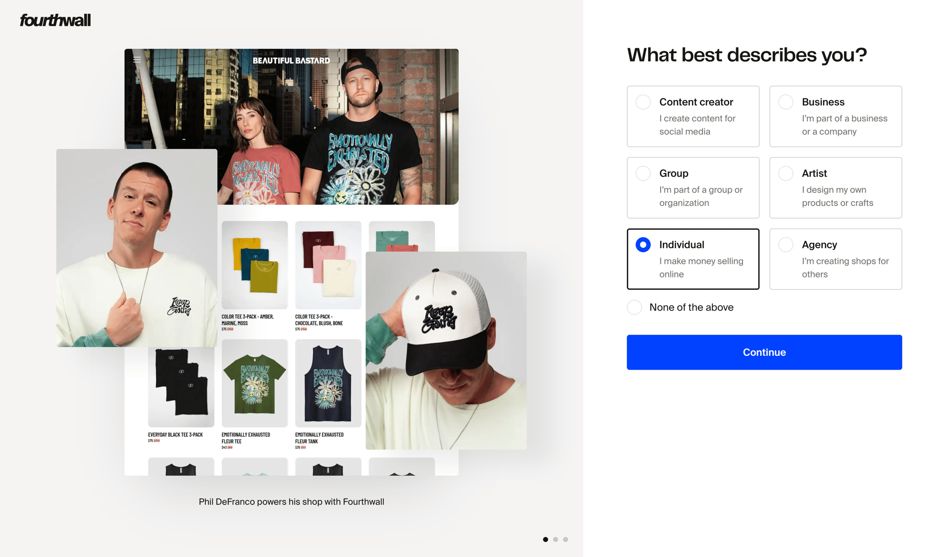 Fourthwall screen example