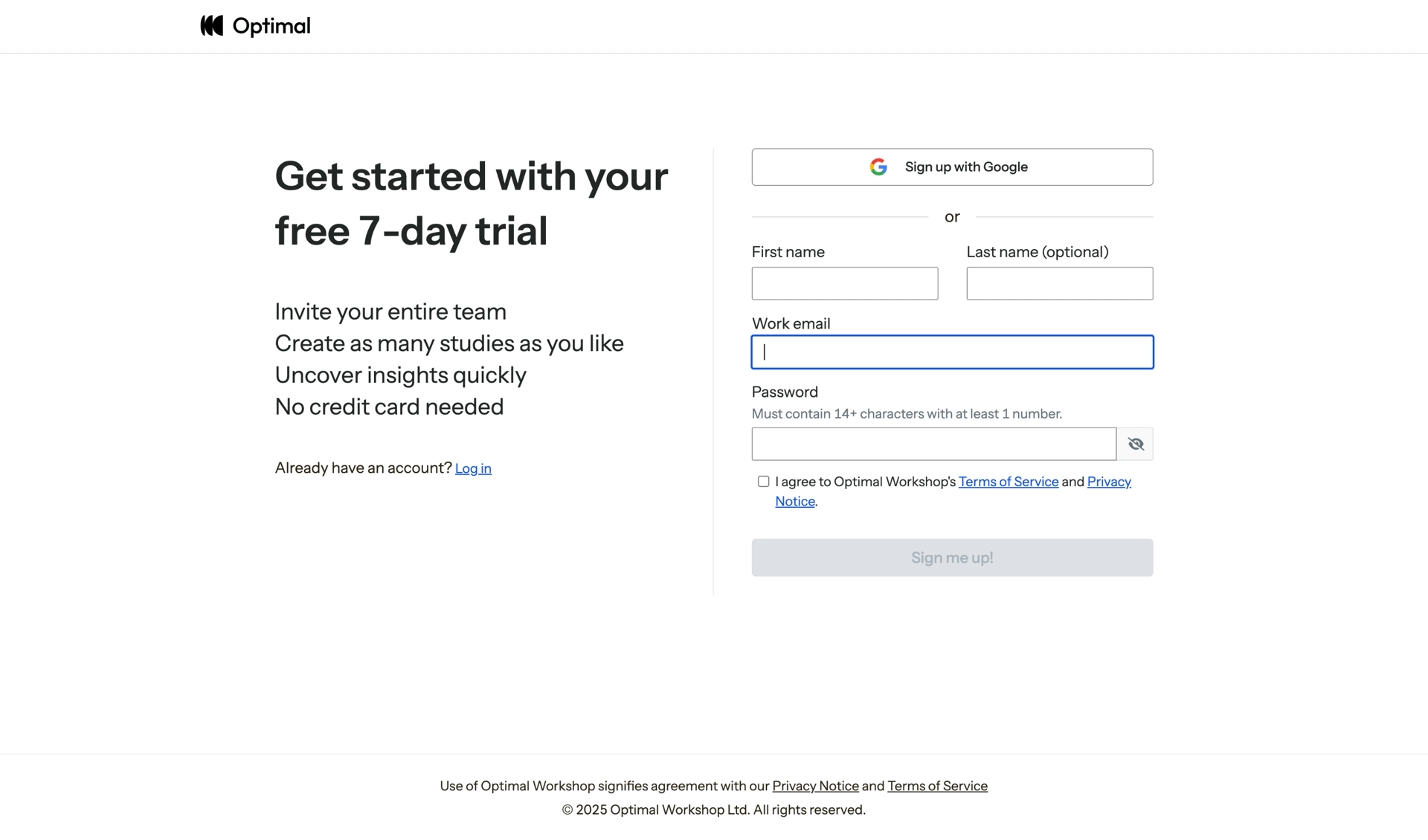 Optimal screen example