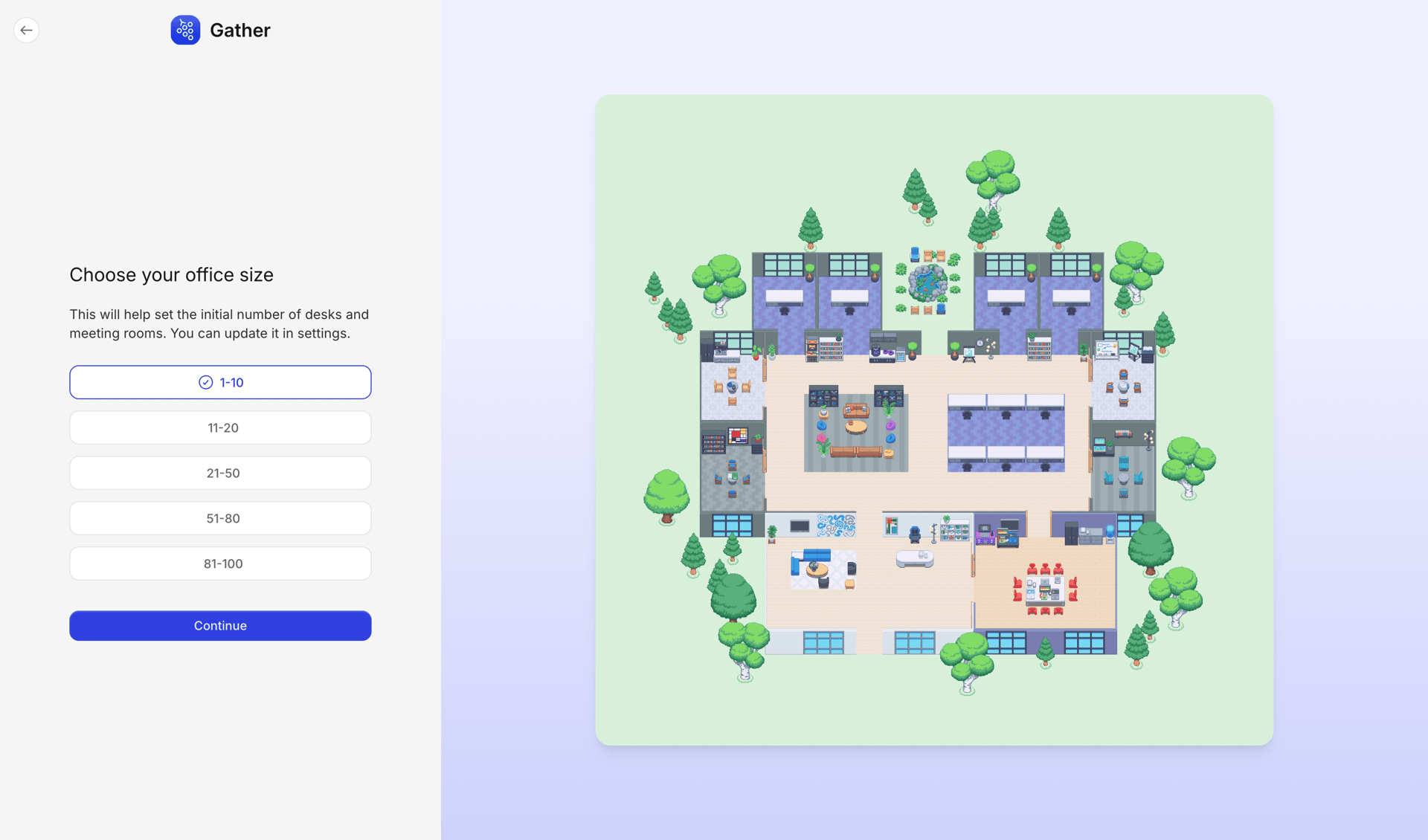Gather screen example