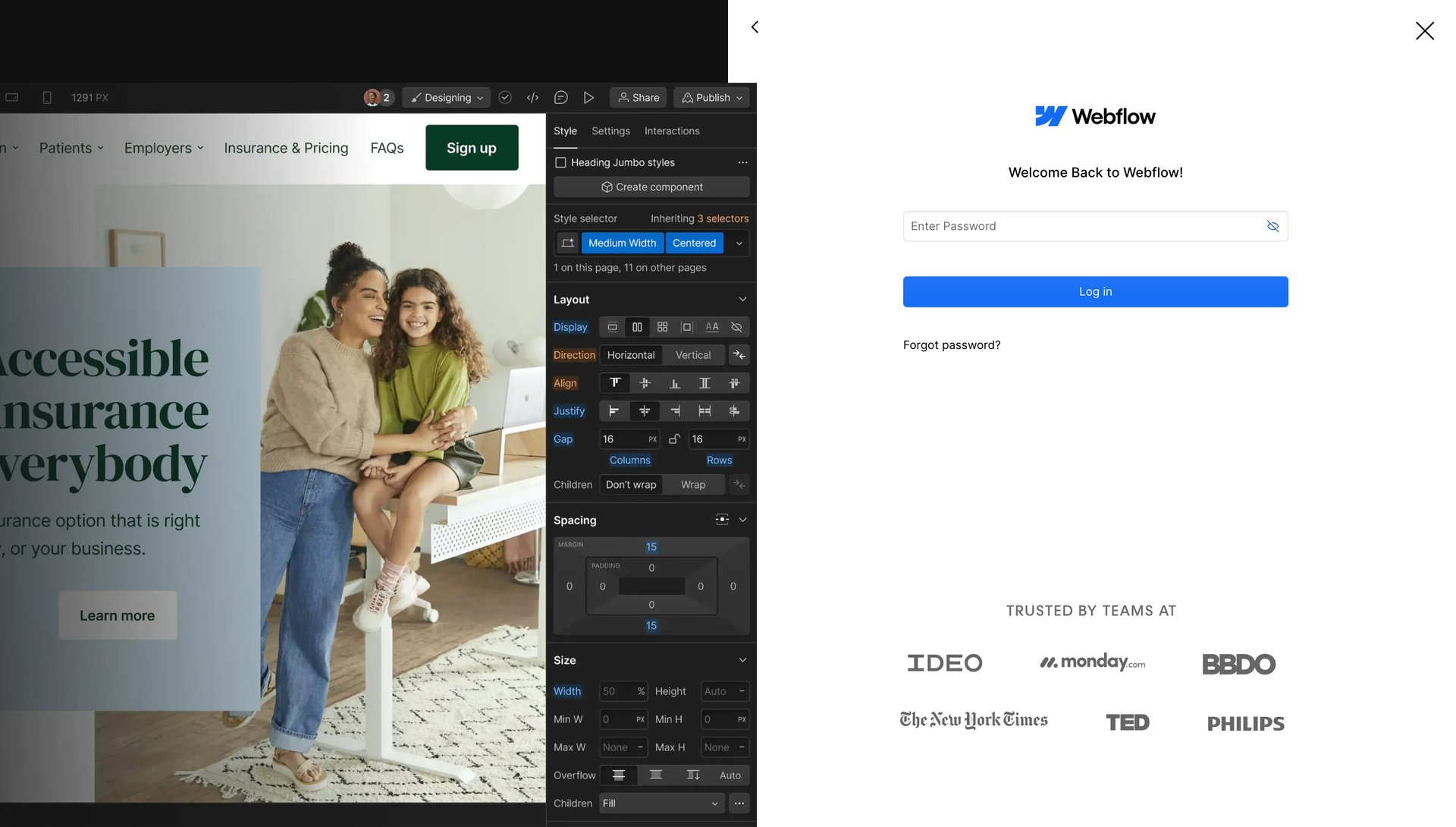 Webflow
				signup page example