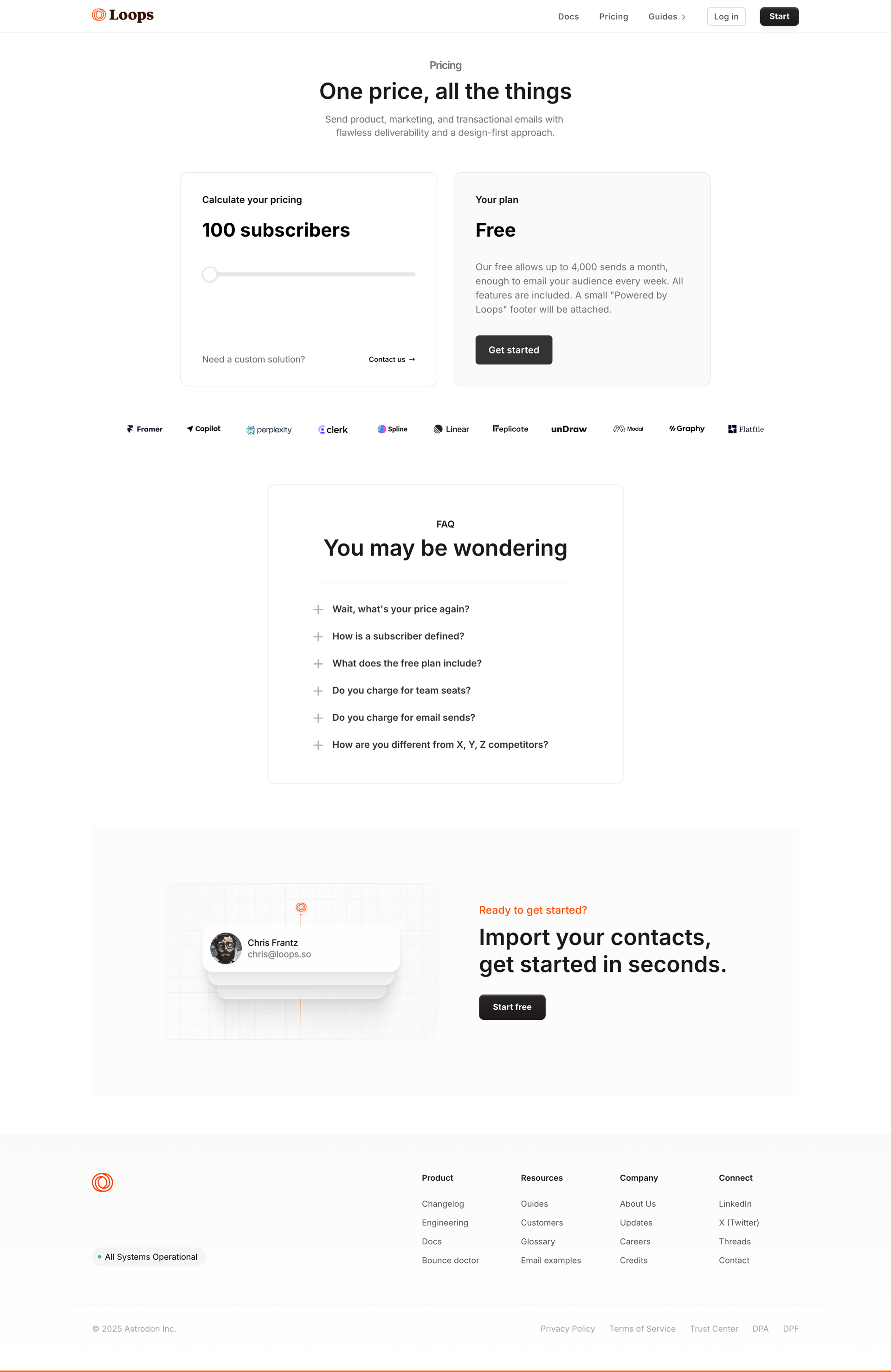 Loops
				company page example