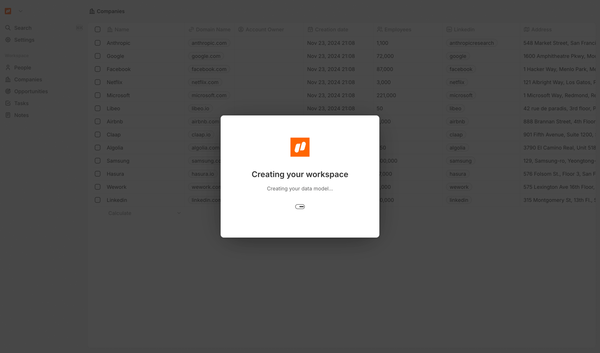 Twenty screen example