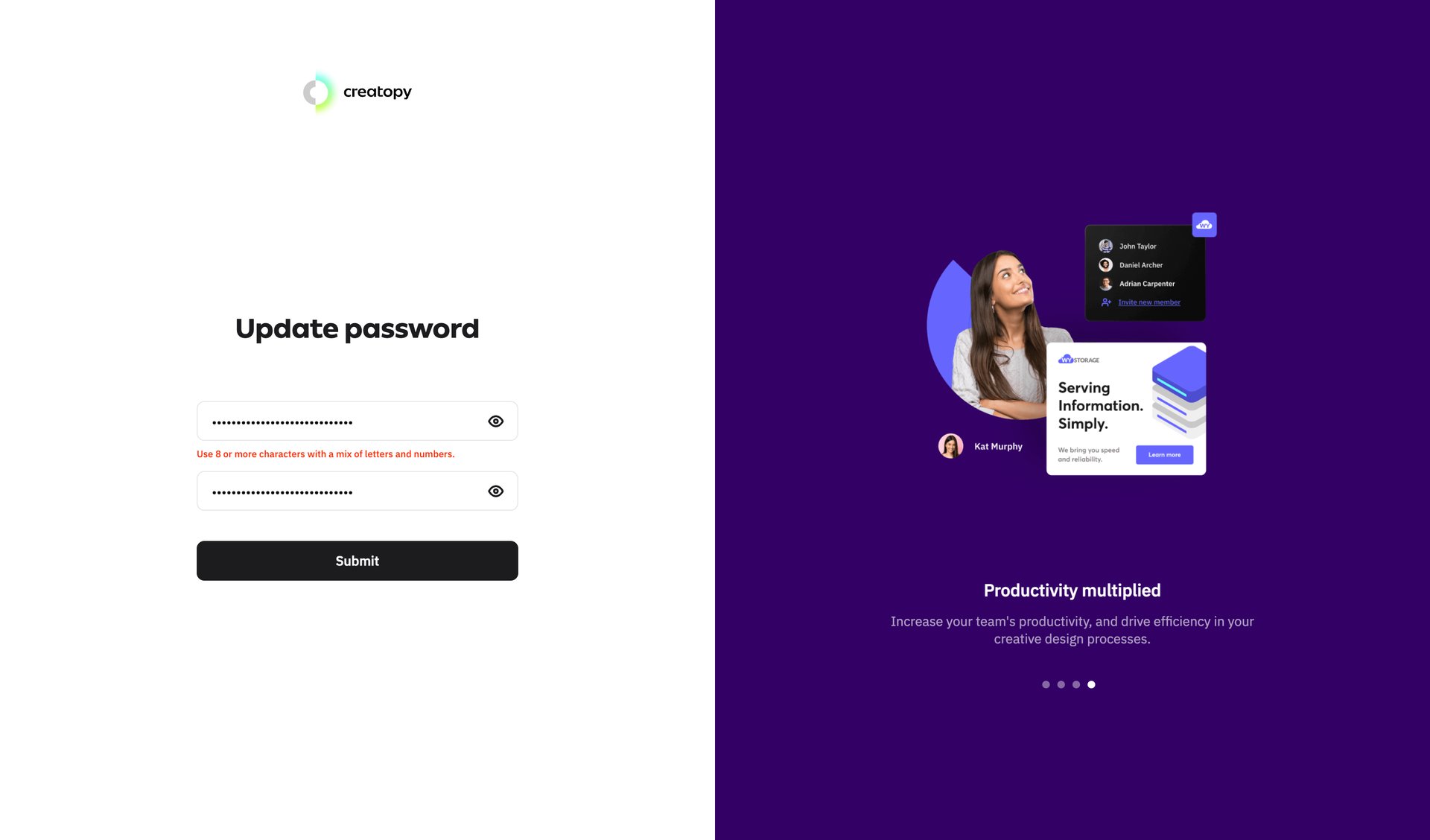 Creatopy screen example