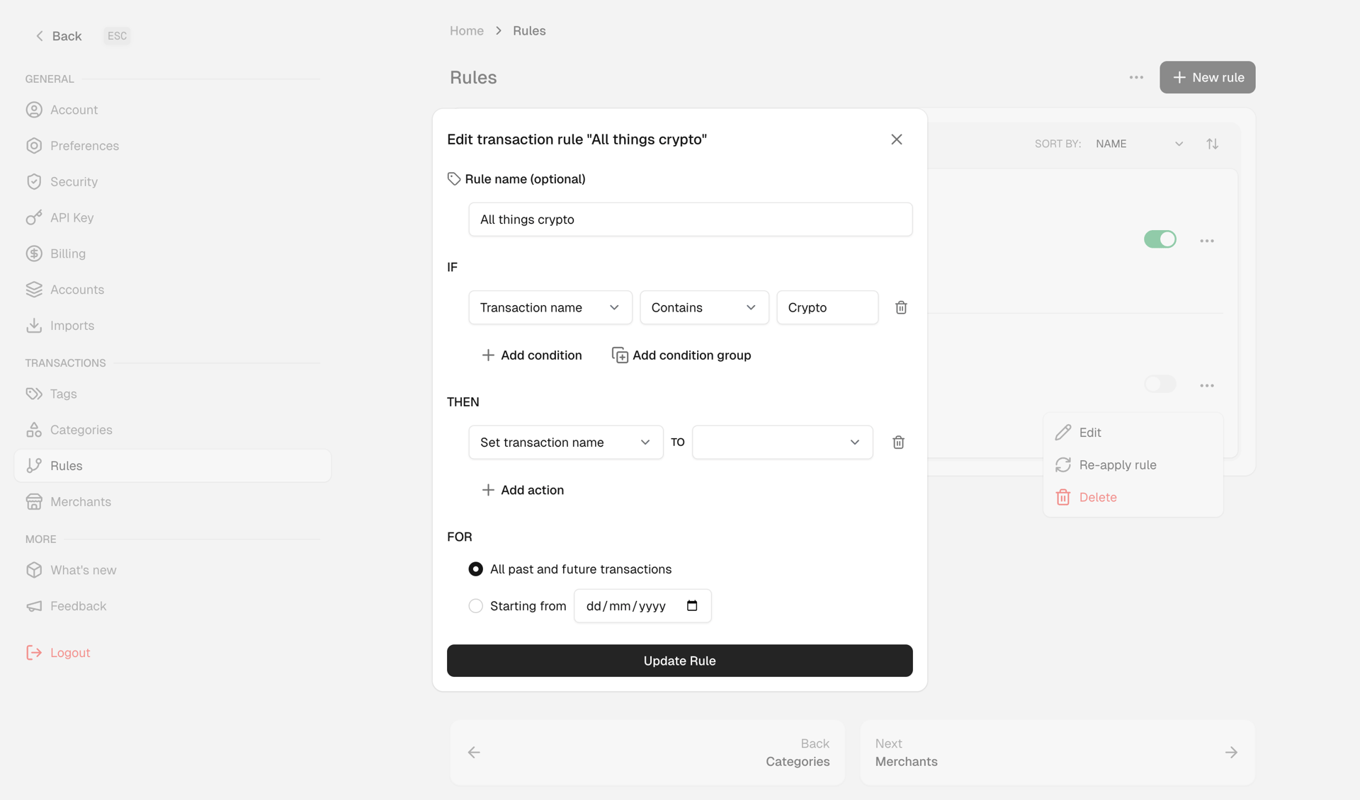 Maybe Finance screen example