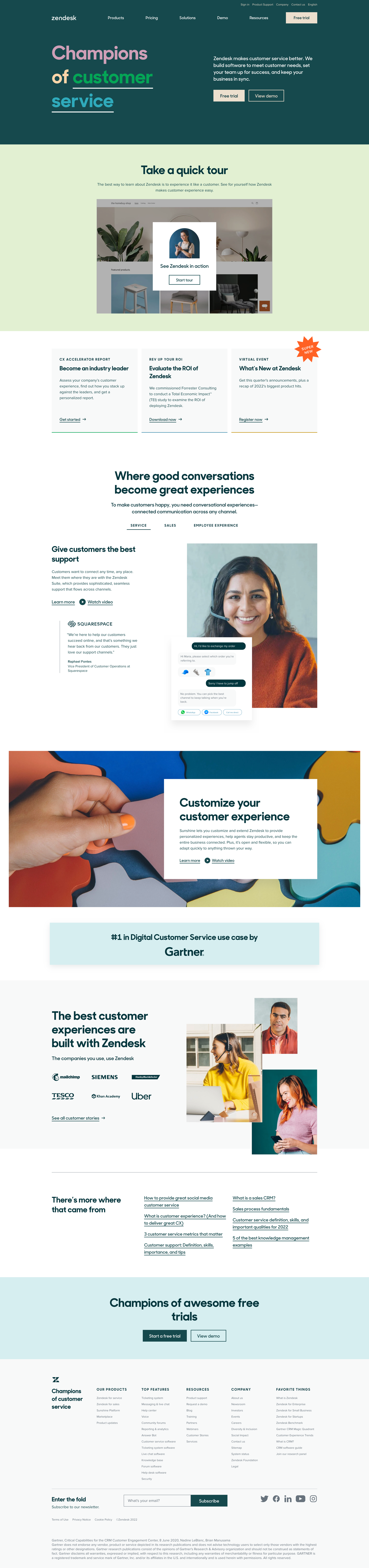 Zendesk
				 page example