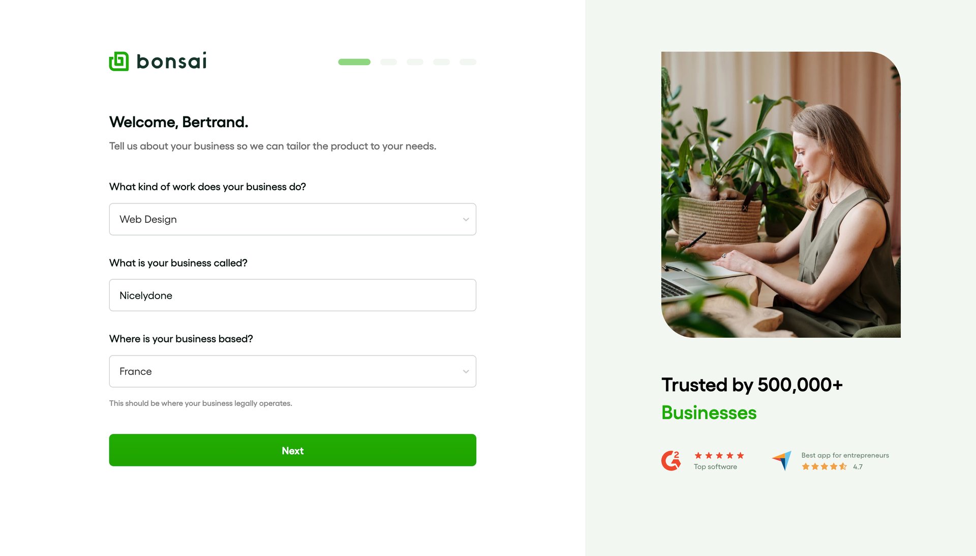Bonsai
			      ux ui design