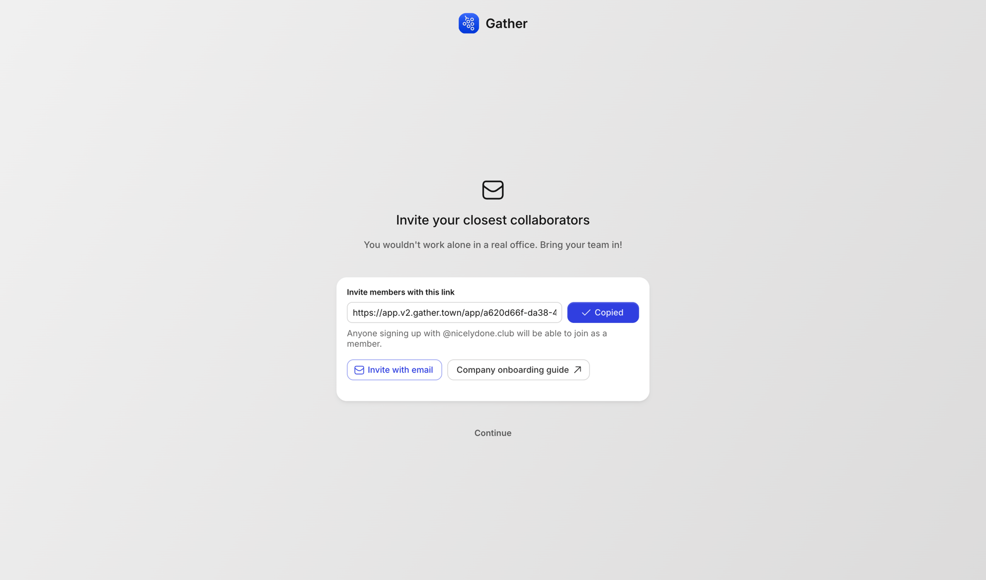 Gather screen example