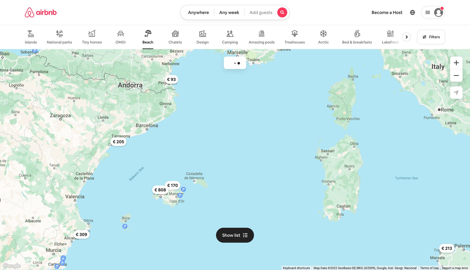 Airbnb
				maps page example