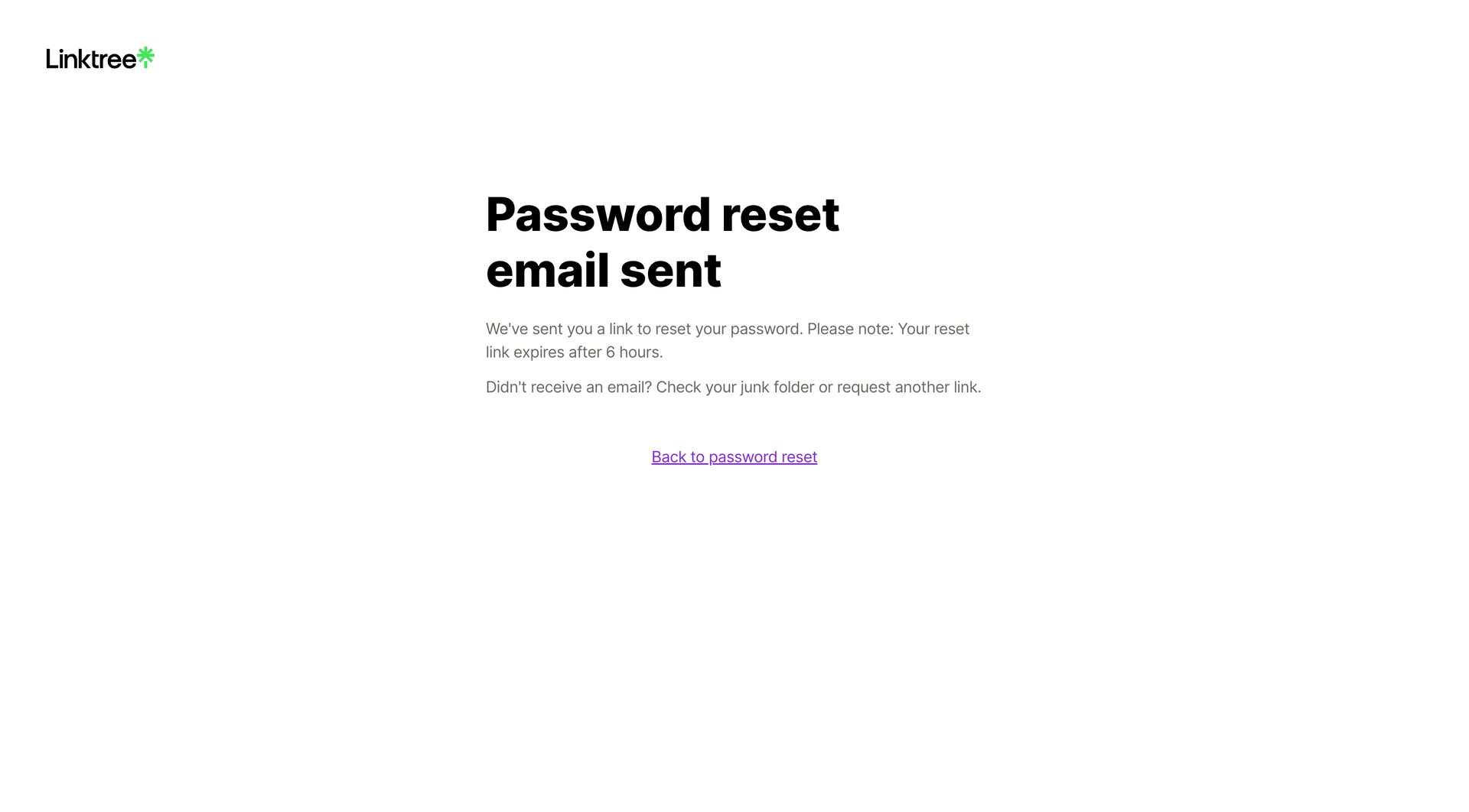 Linktree
				password reset page example