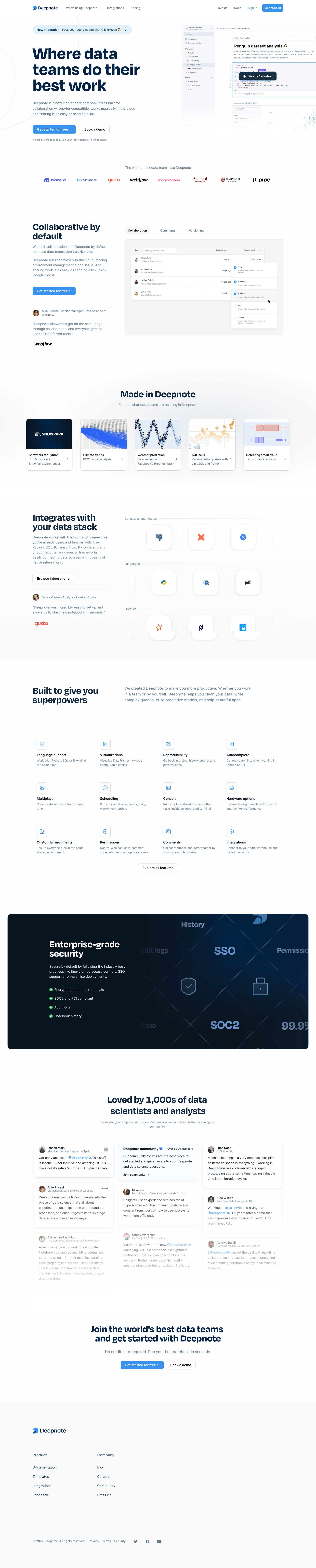 Deepnote
				 page example