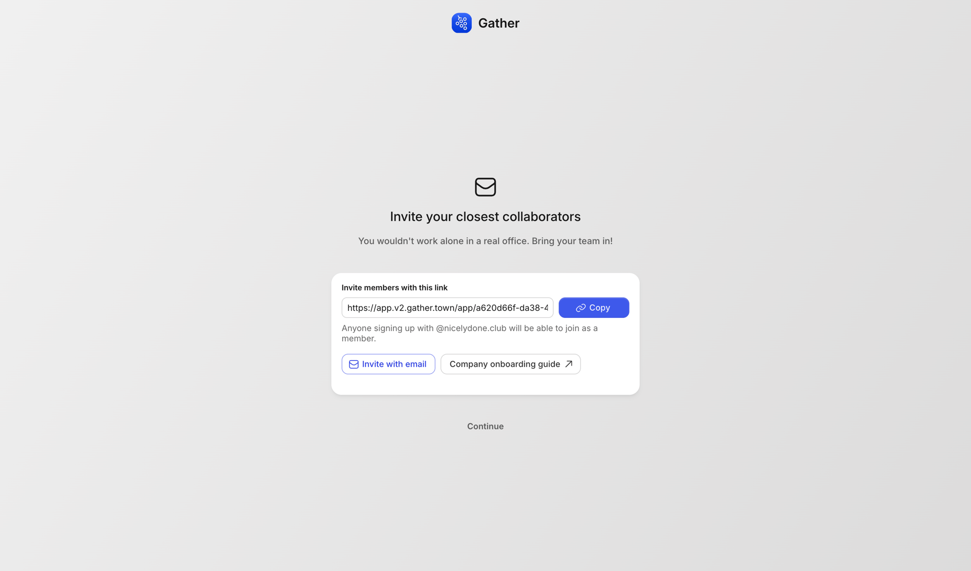 Gather screen example