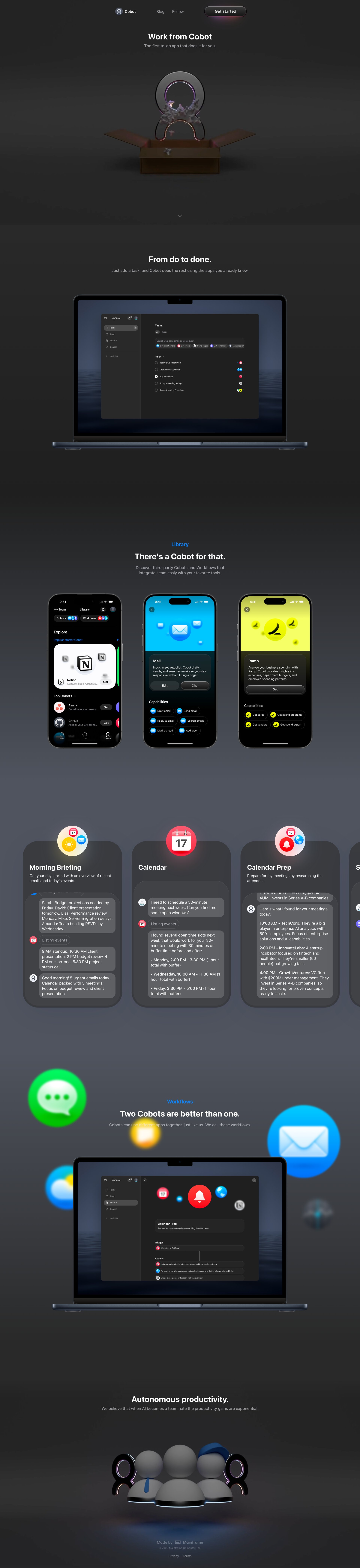 Cobot screen example