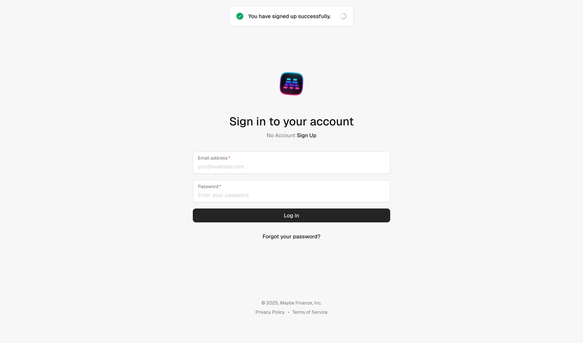 Maybe Finance screen example