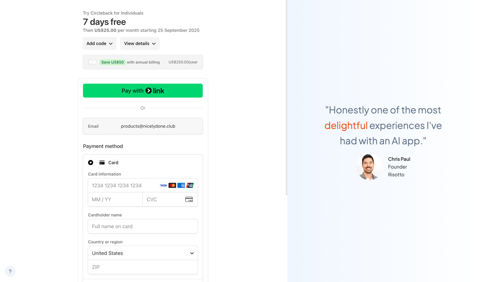 Circleback
			    ux ui design