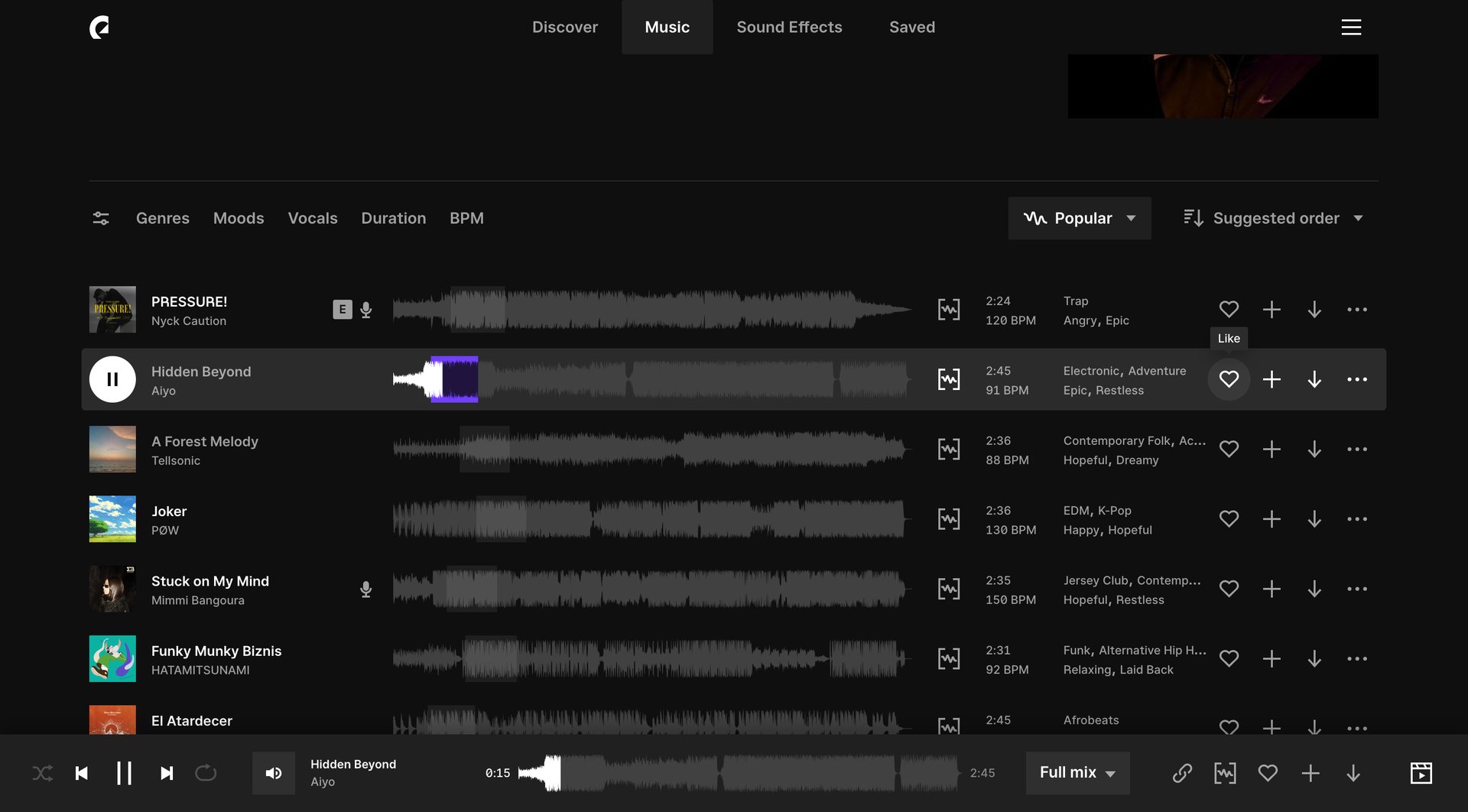 Epidemic Sound
			        ux ui design