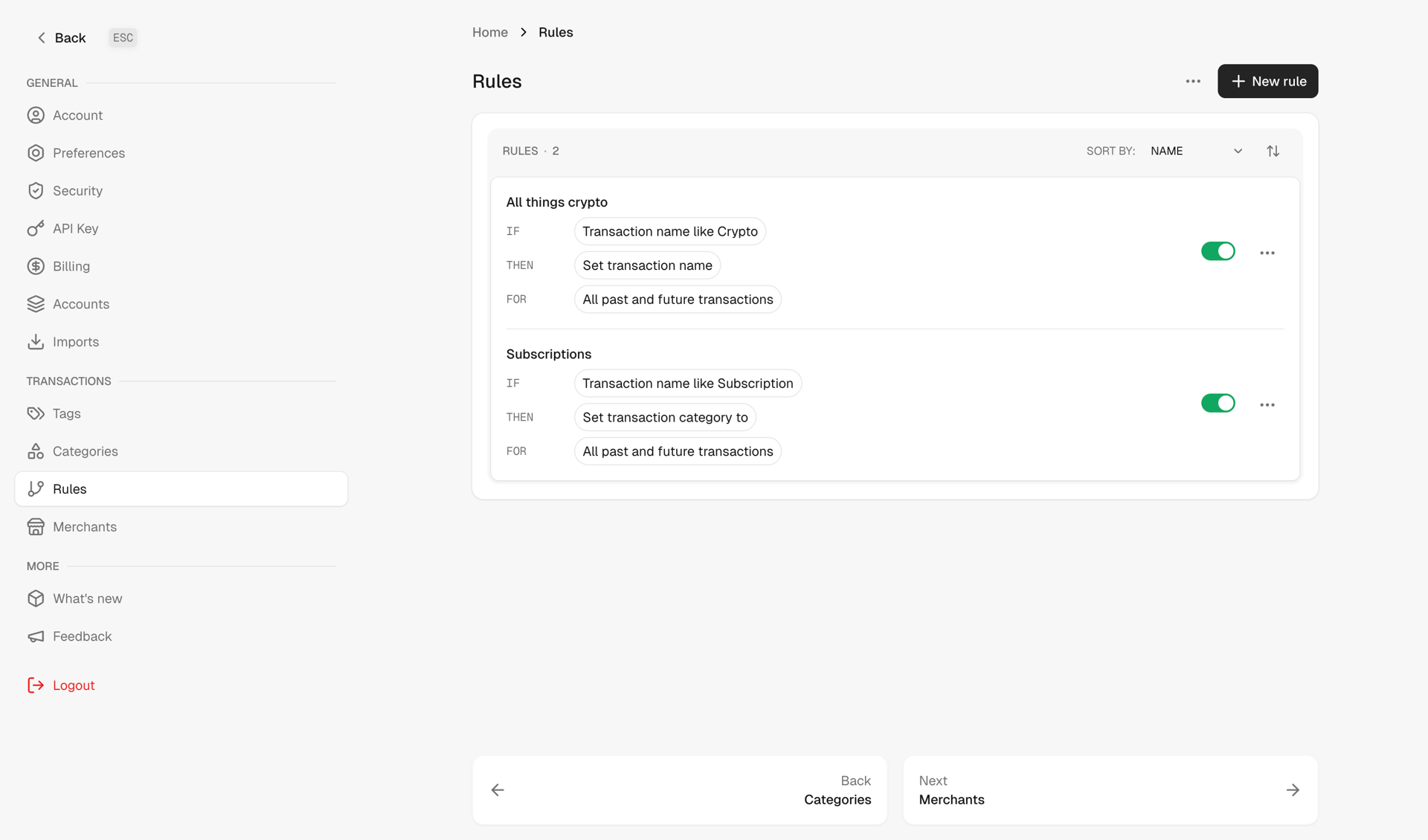 Maybe Finance screen example