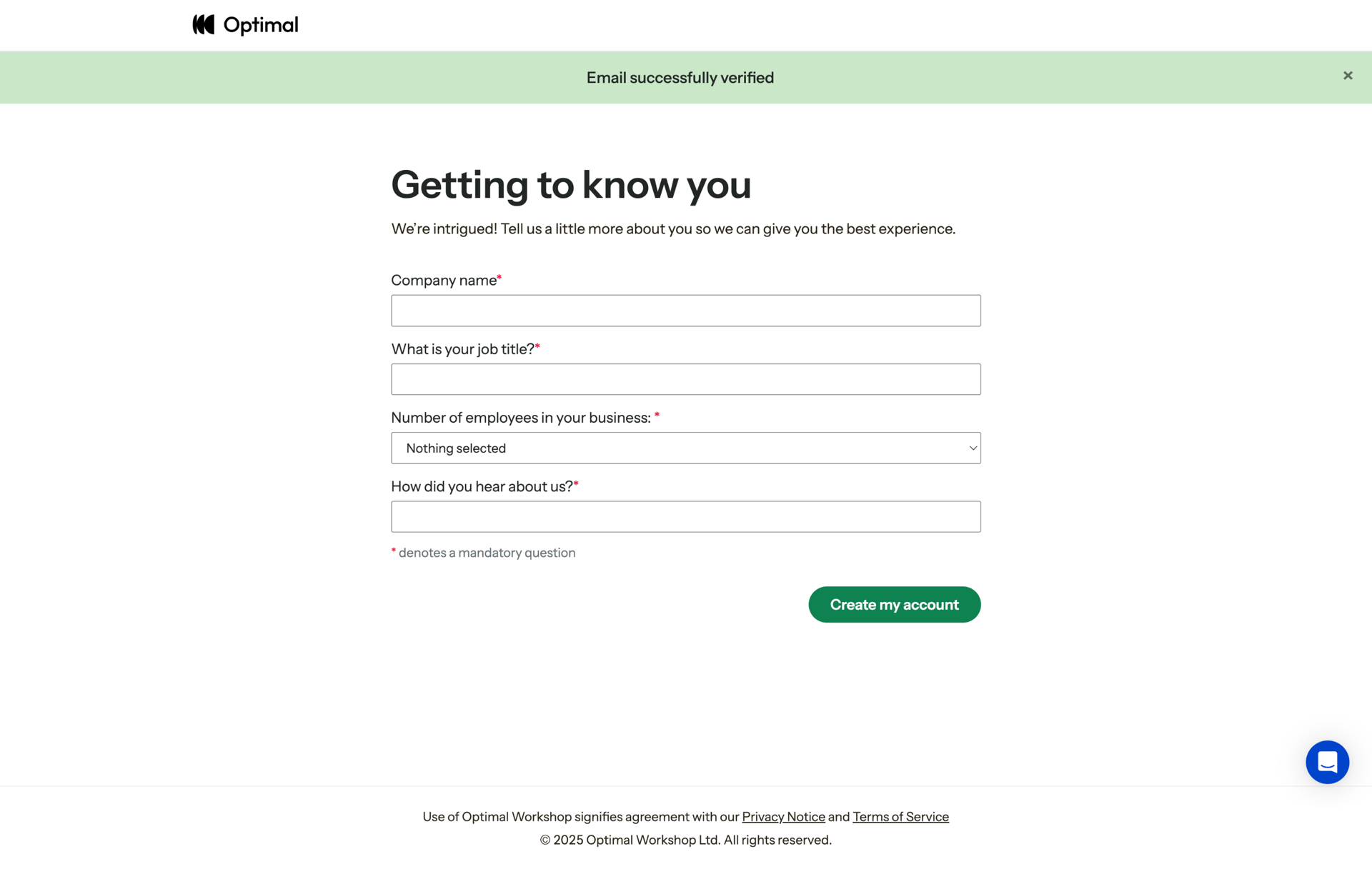 Optimal screen example