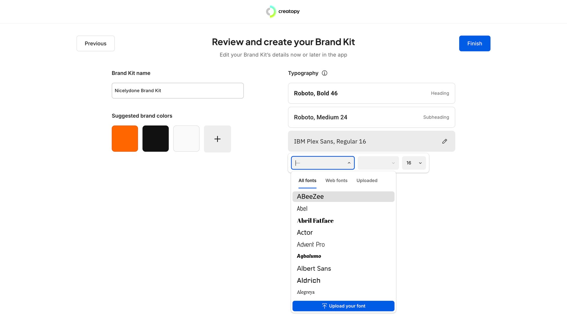 Creatopy screen example