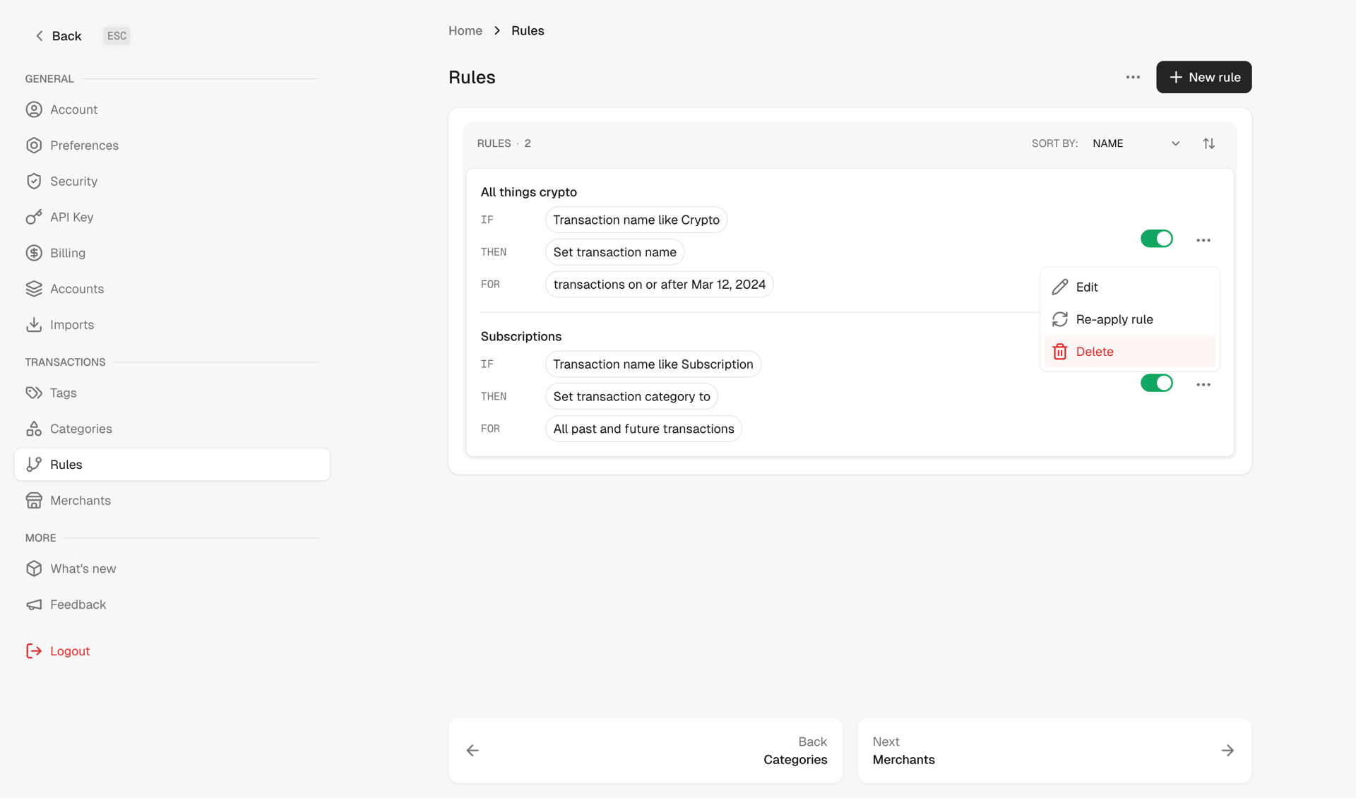 Maybe Finance screen example