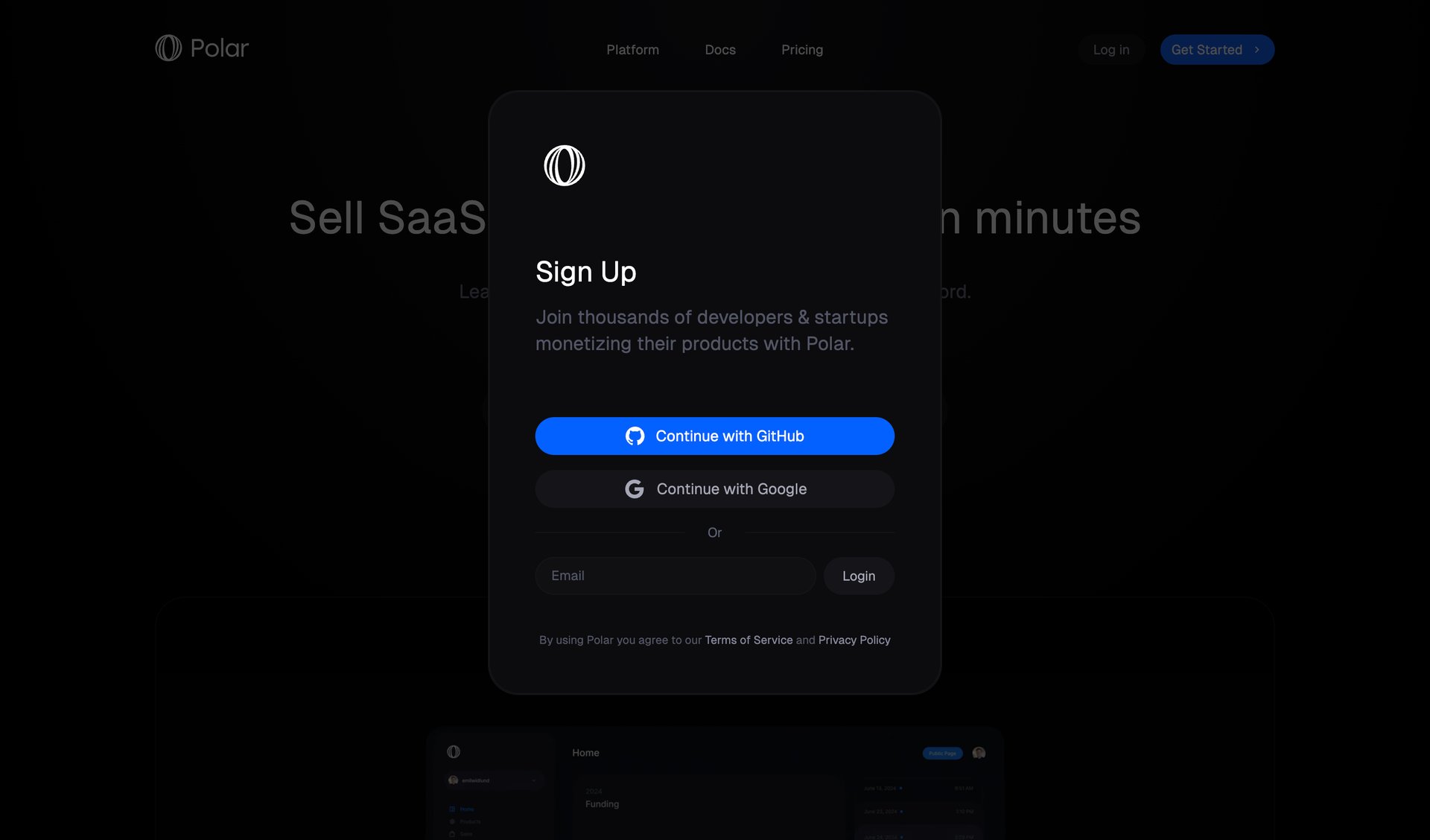 Polar
				landing page page example